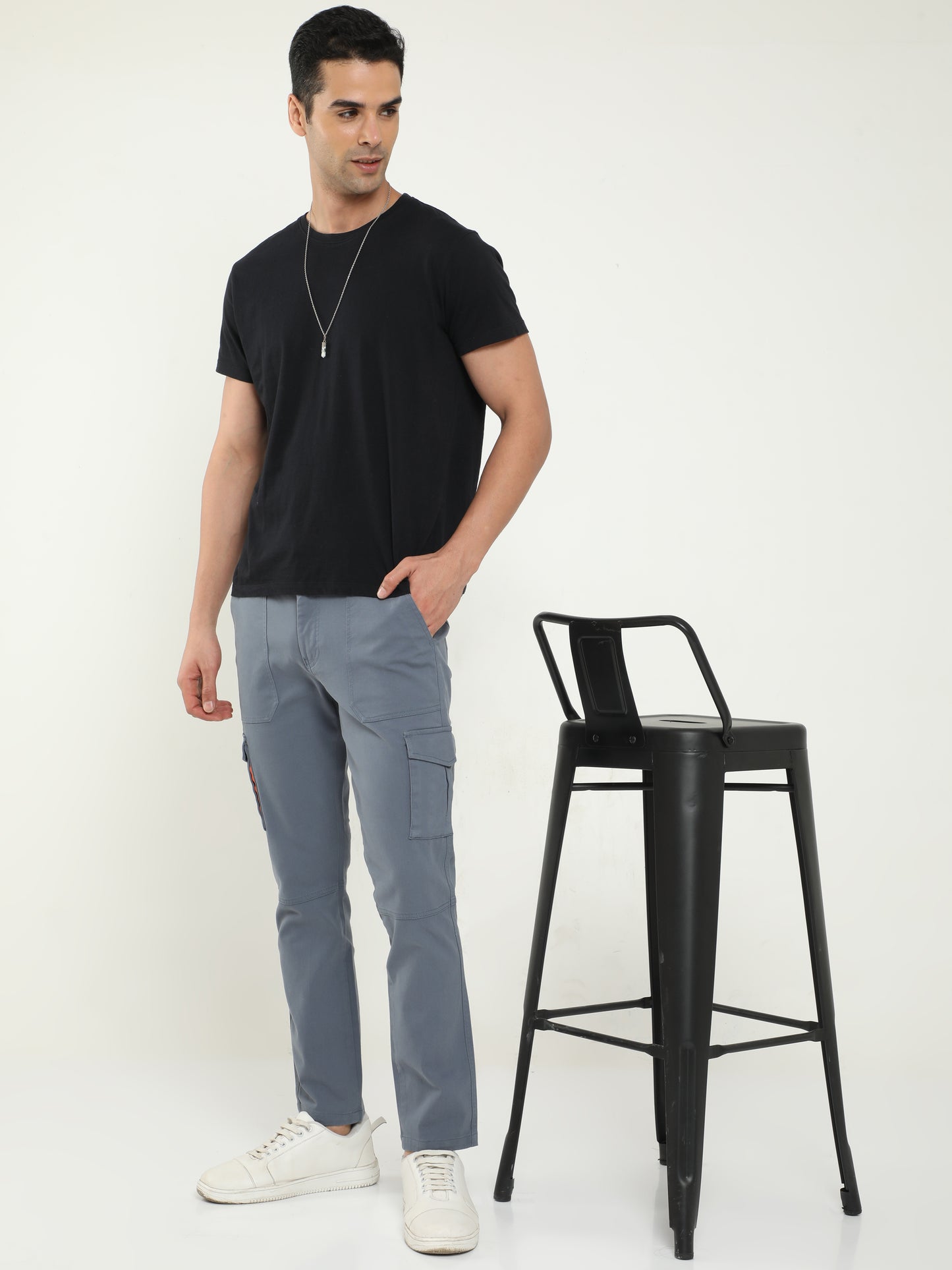 Men Classic Cargo Pant- Smoke