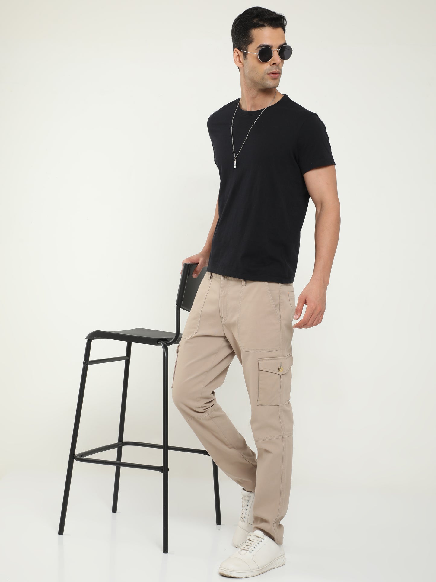 Men Classic Cargo Pant- Cream