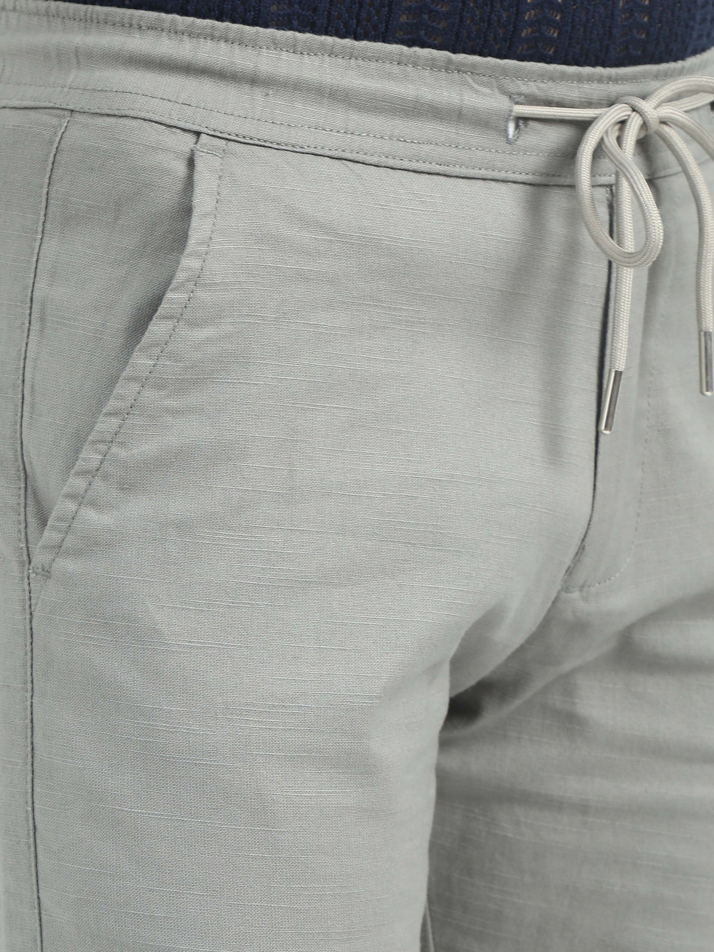 Men Comfy Linen Trousers-Lt Olive