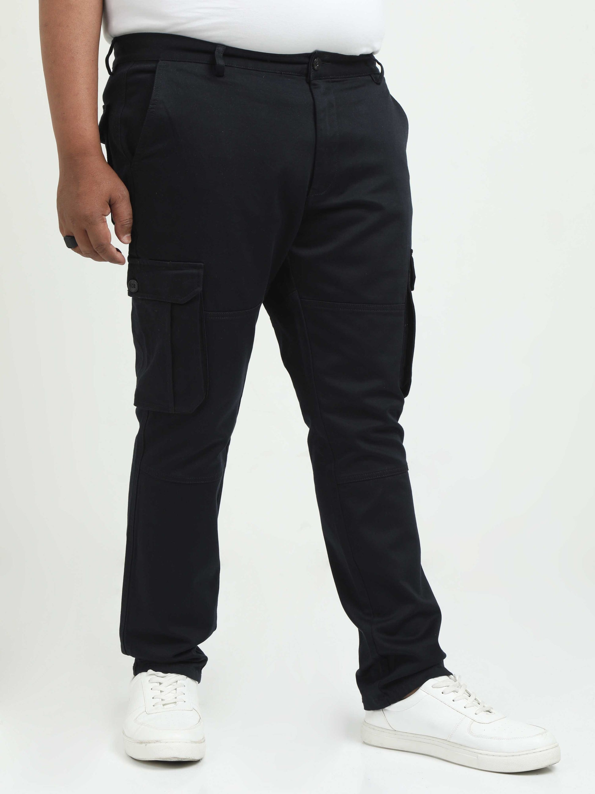 Black Plus Size Cargo Pants For Men