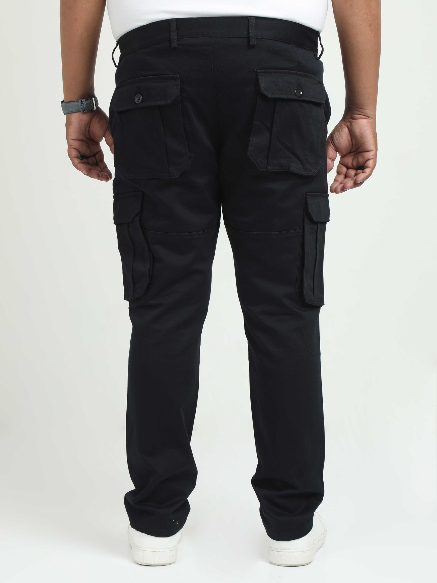 Black Plus Size Cargo Pants For Men