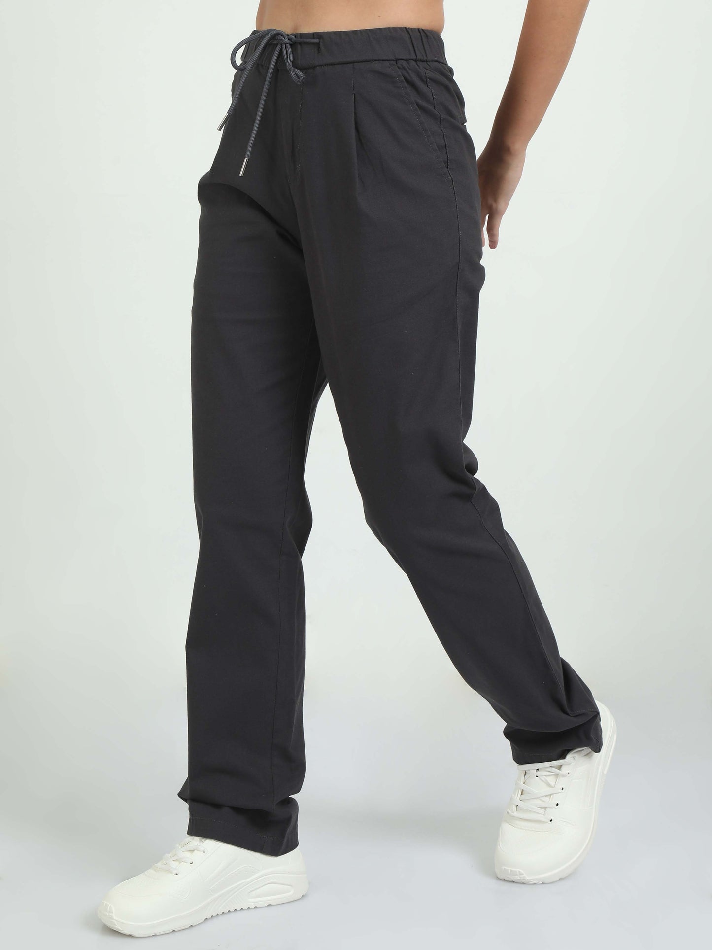 Women's Dark Grey Linen Trousers