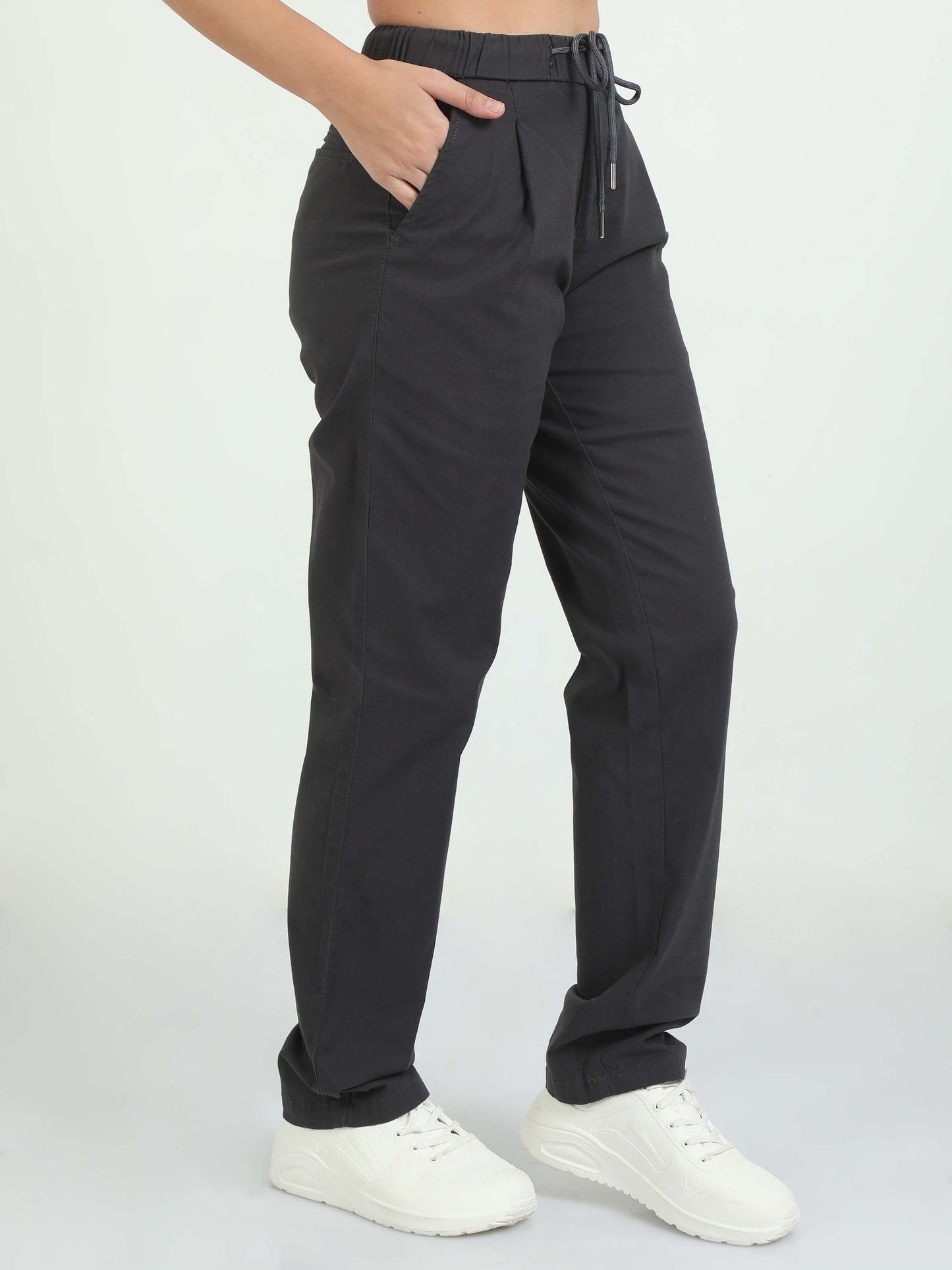 Women's Dark Grey Linen Trousers