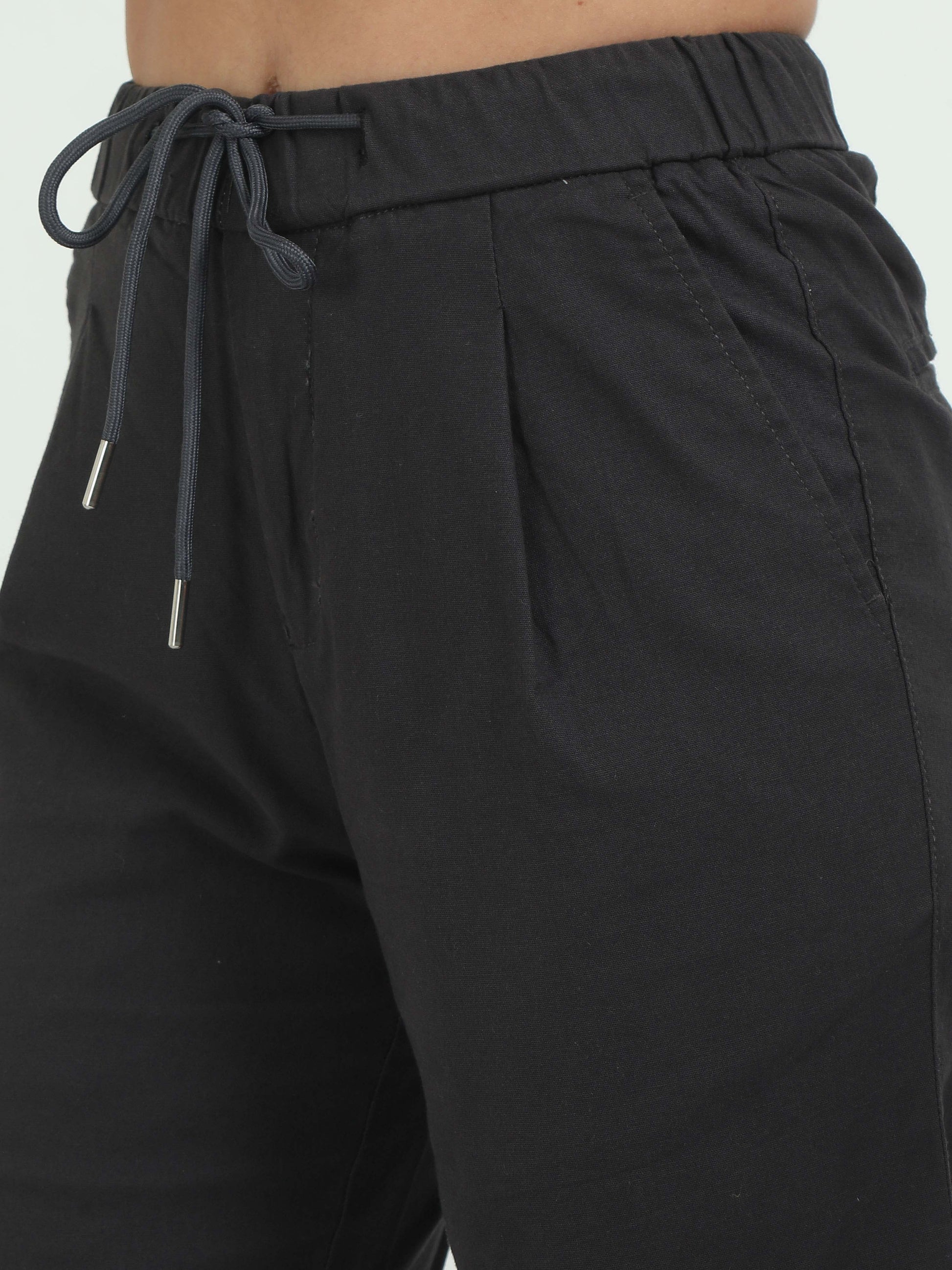 Women's Dark Grey Linen Trousers