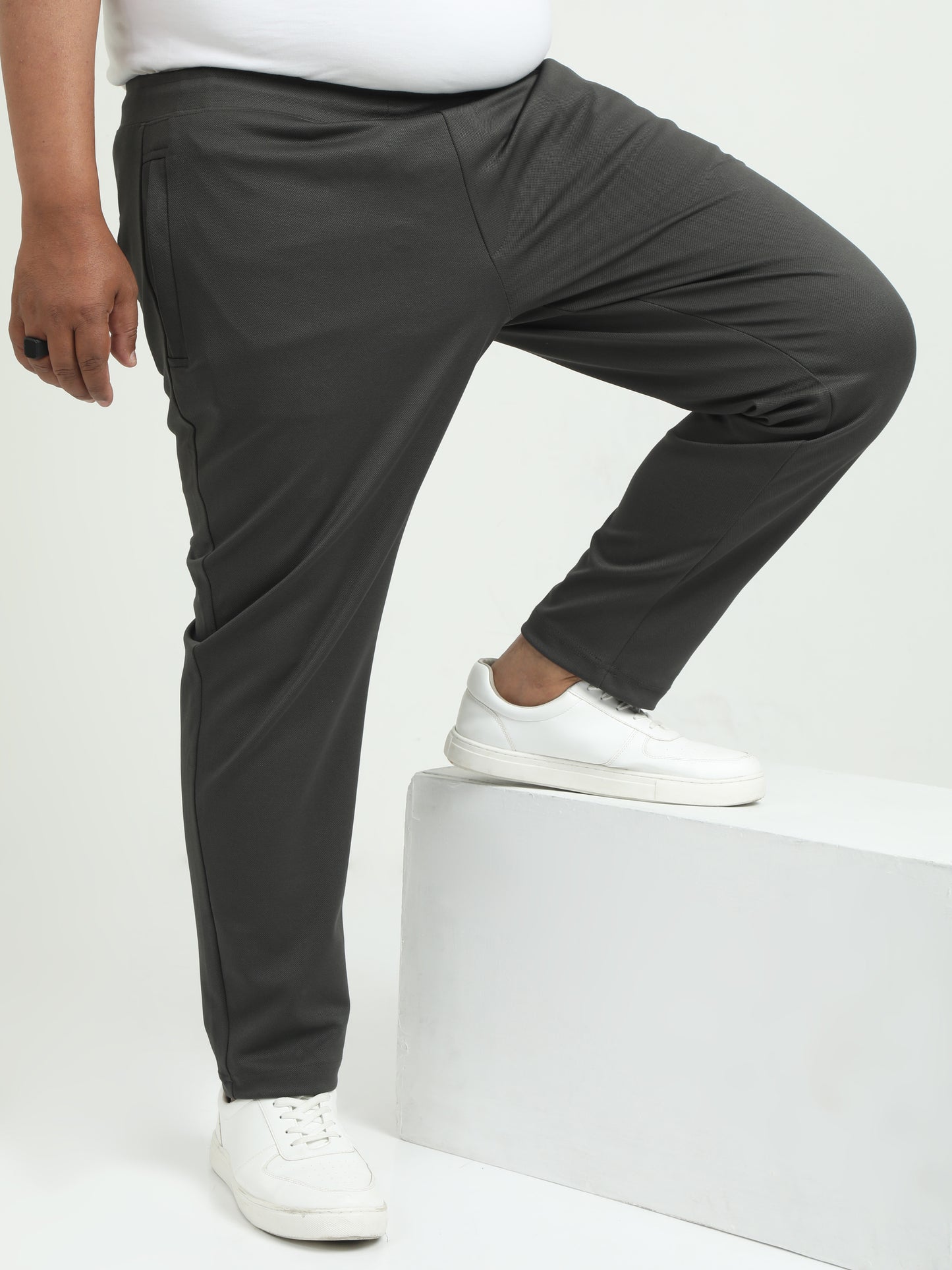 Olive Stretch Peanut Regular Fit Joggers For Men