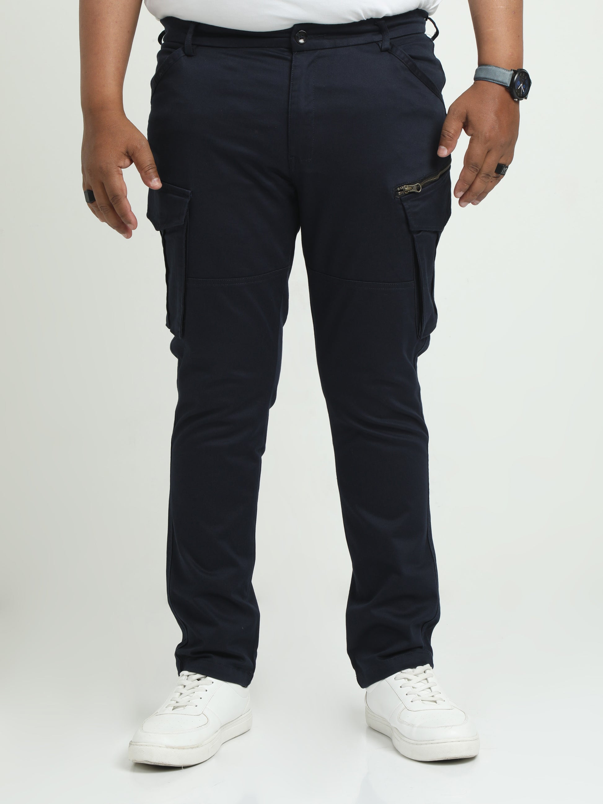 Vintage Navy Plus Size Cargos For Men