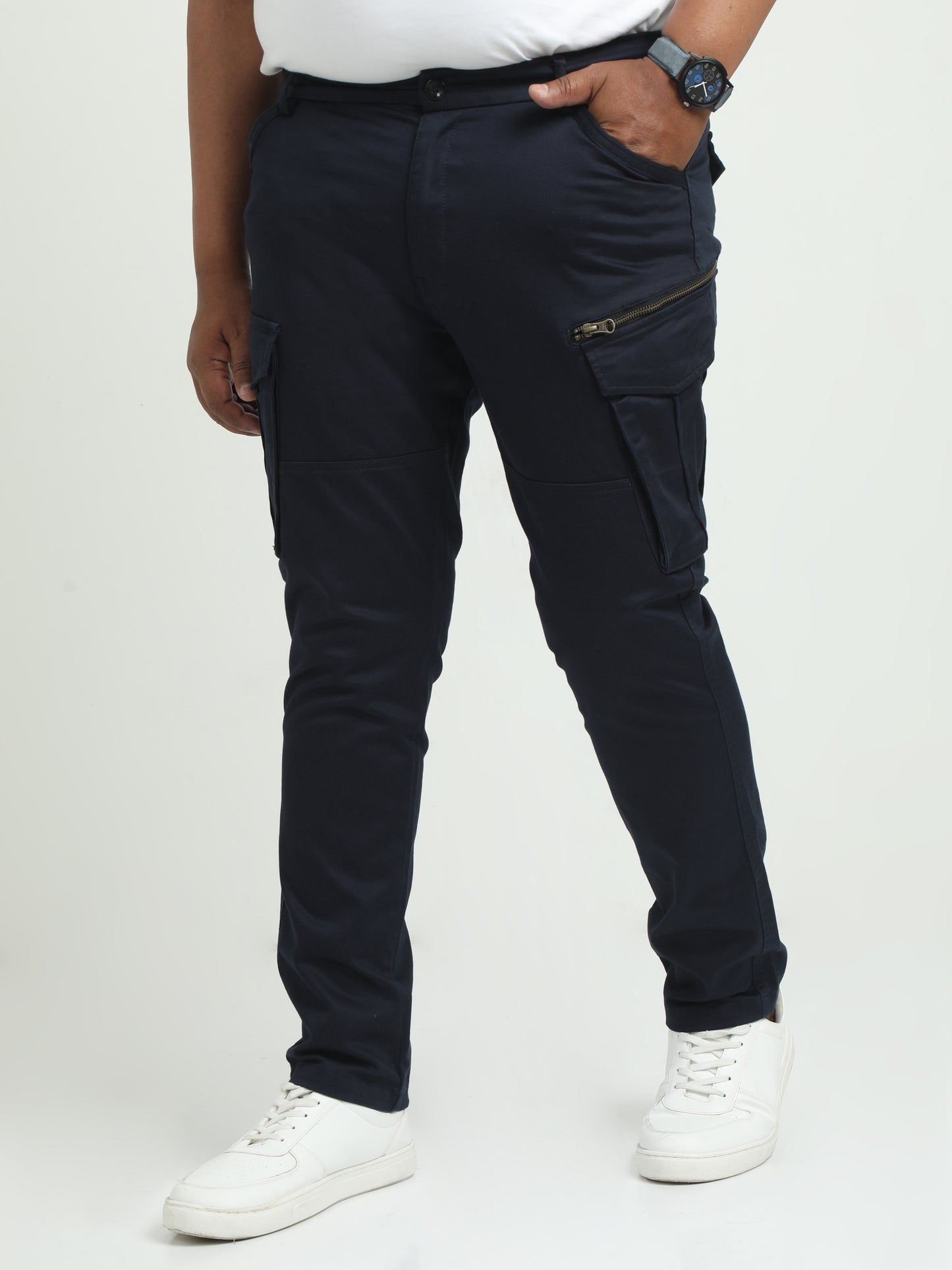 Vintage Navy Plus Size Cargos For Men