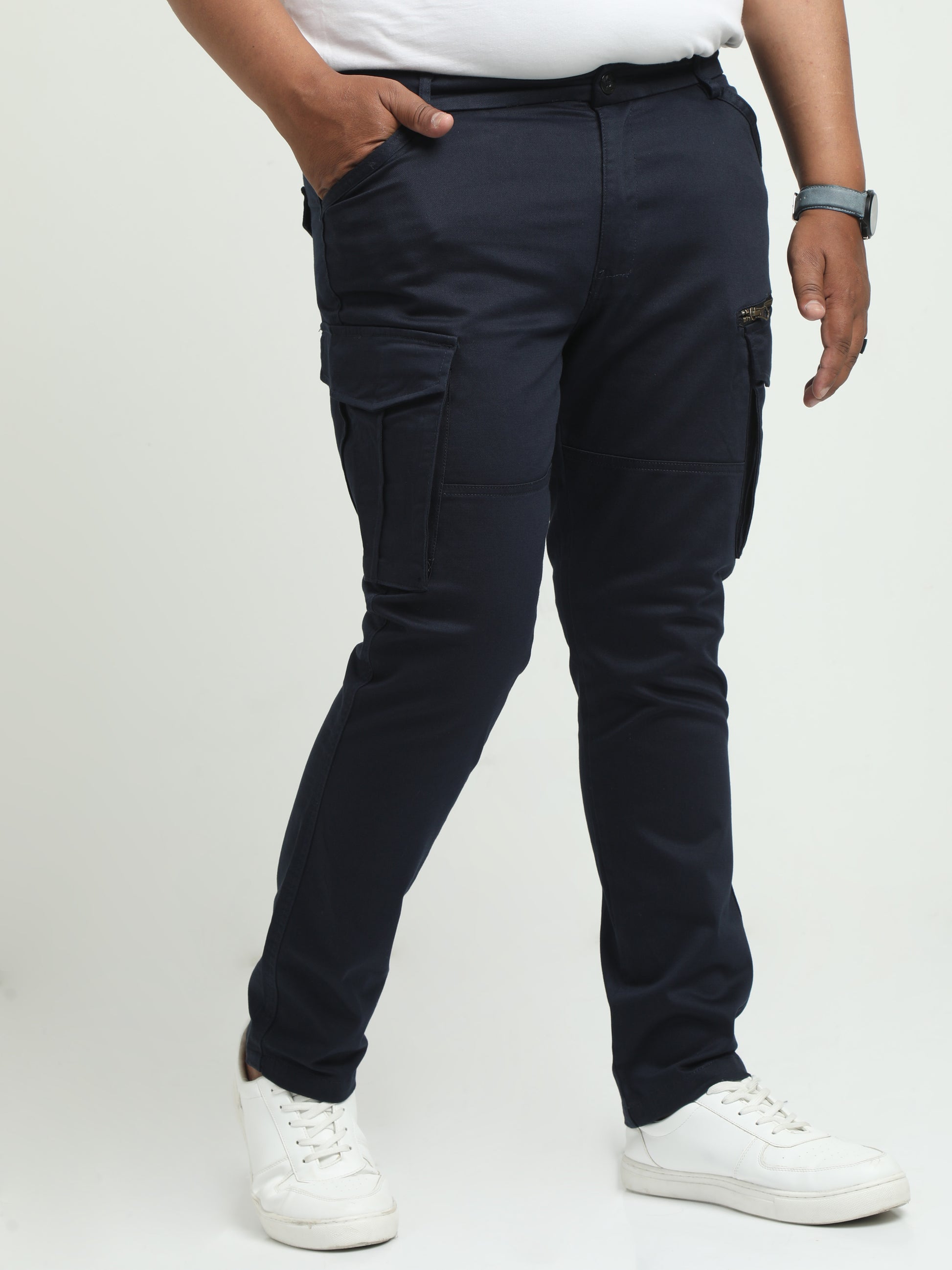 Vintage Navy Plus Size Cargos For Men