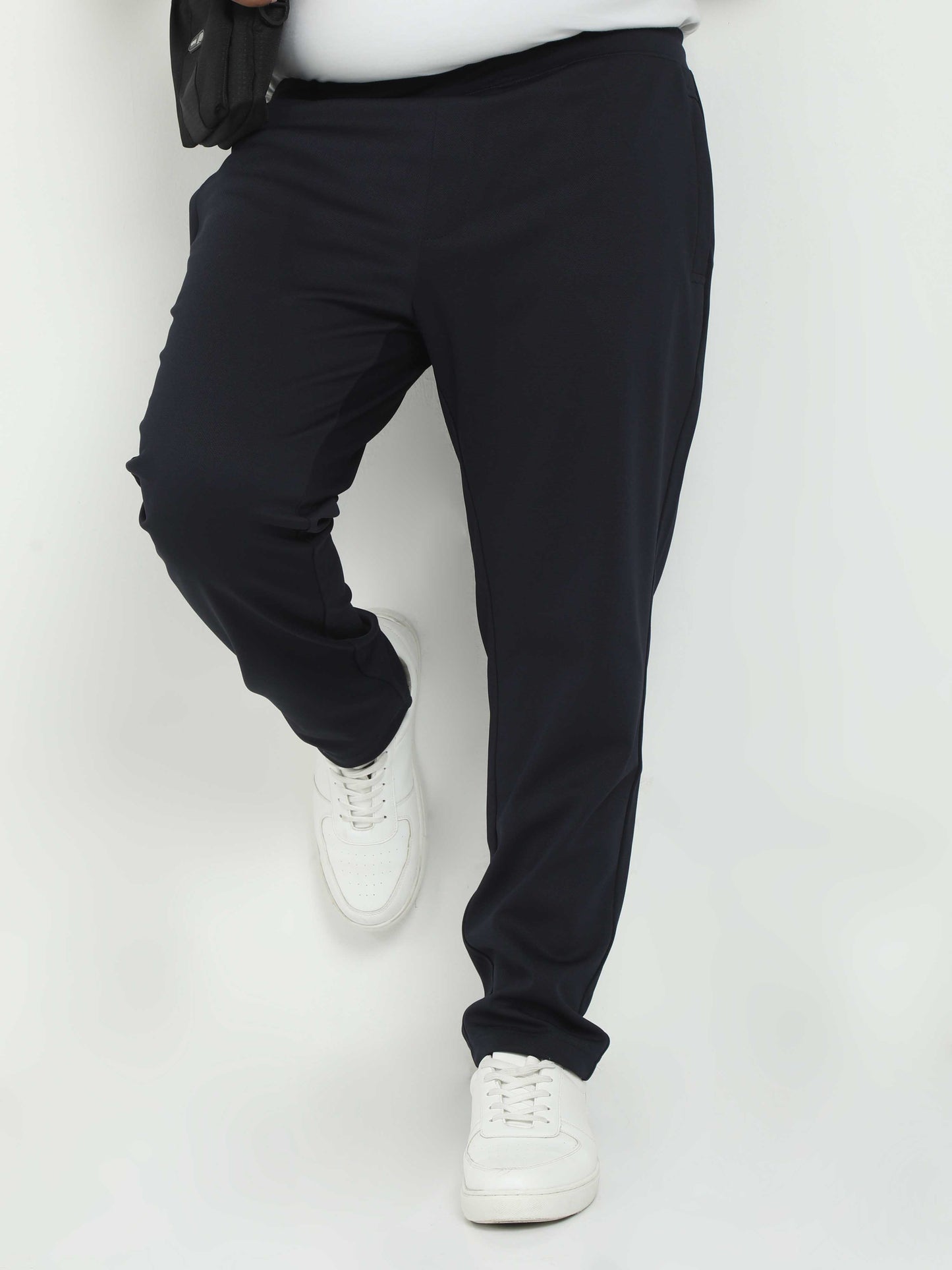 Navy Plus Size Jogger Regular Fit Jeans For Men