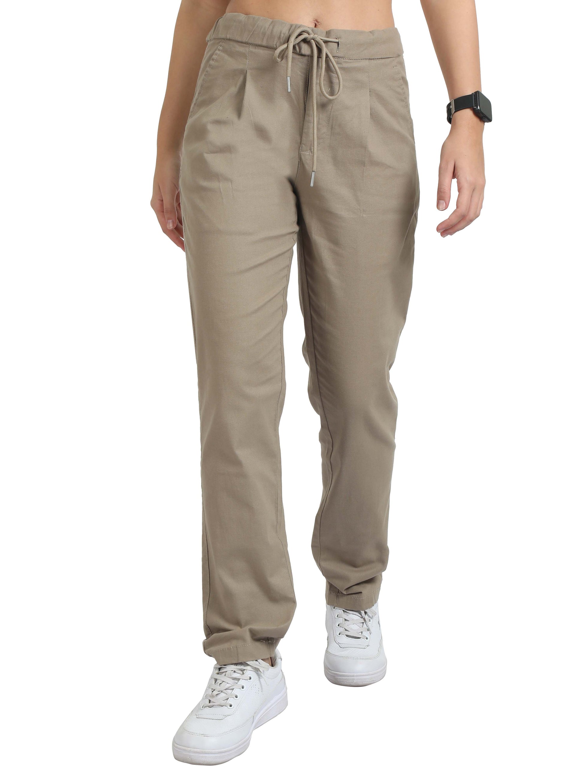 Lazy Khaki Linen Pants Womens