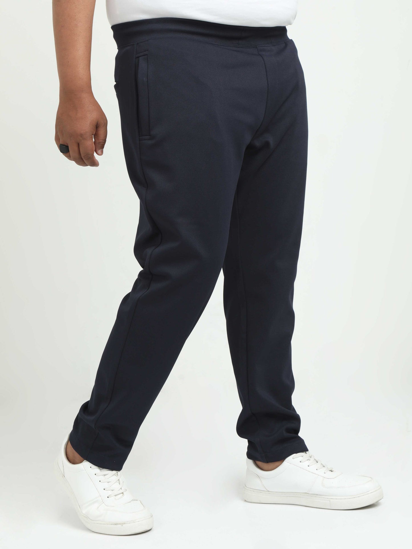 Navy Plus Size Jogger Regular Fit Jeans For Men