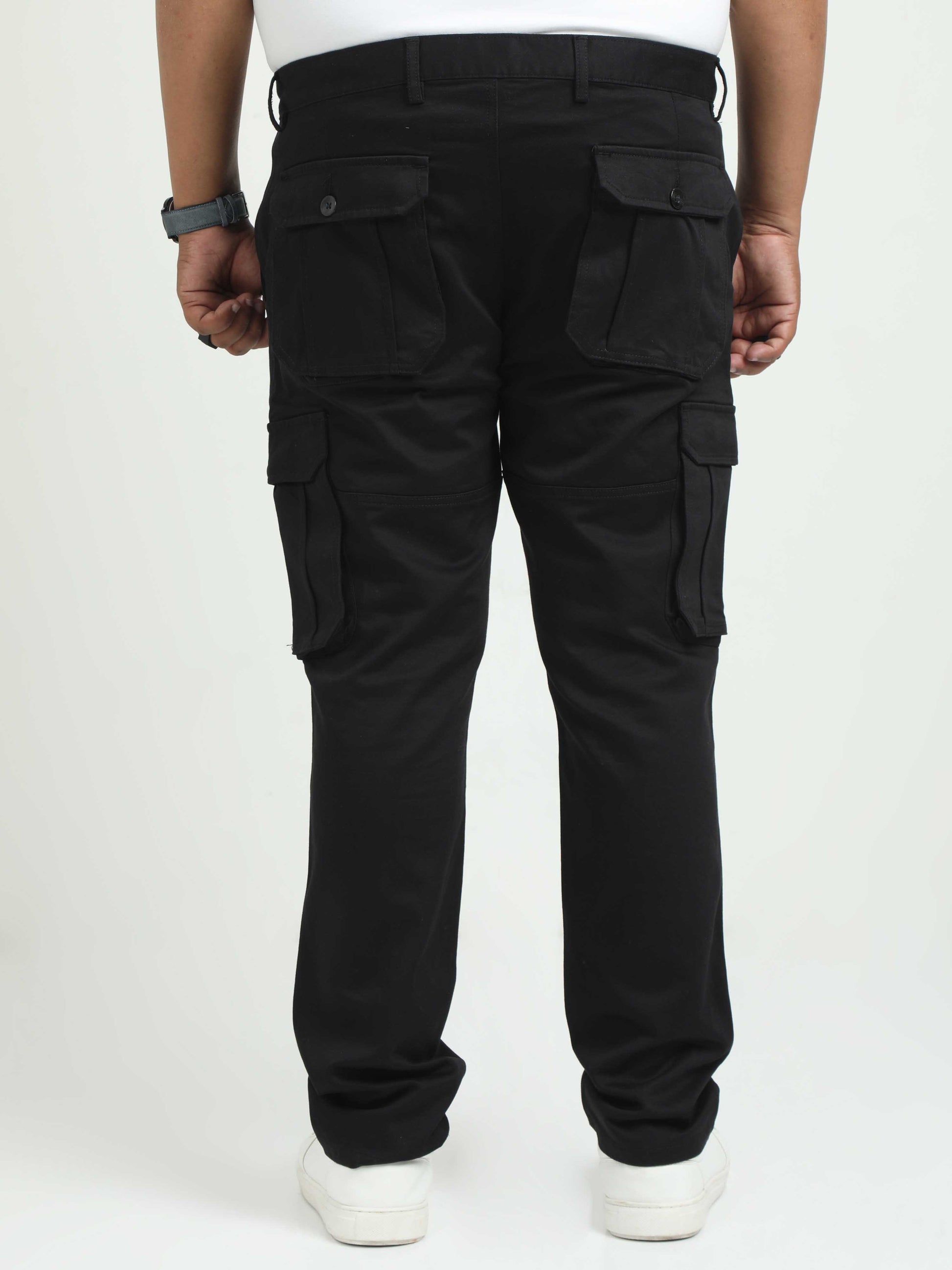 Graphite Plus Size Cargo Trousers For Men