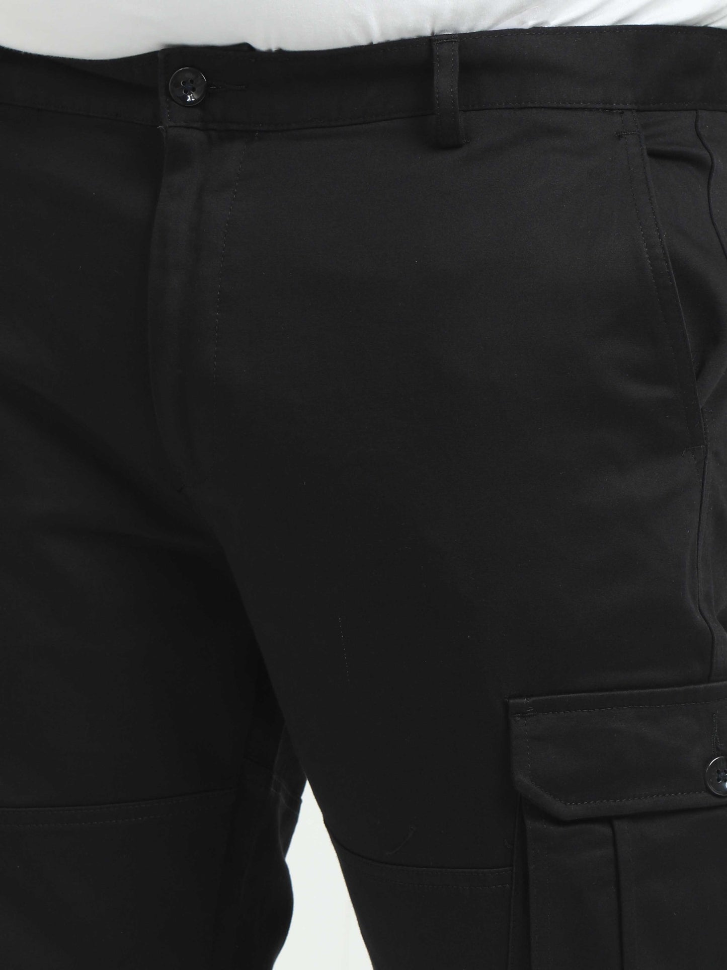 Graphite Plus Size Cargo Trousers For Men