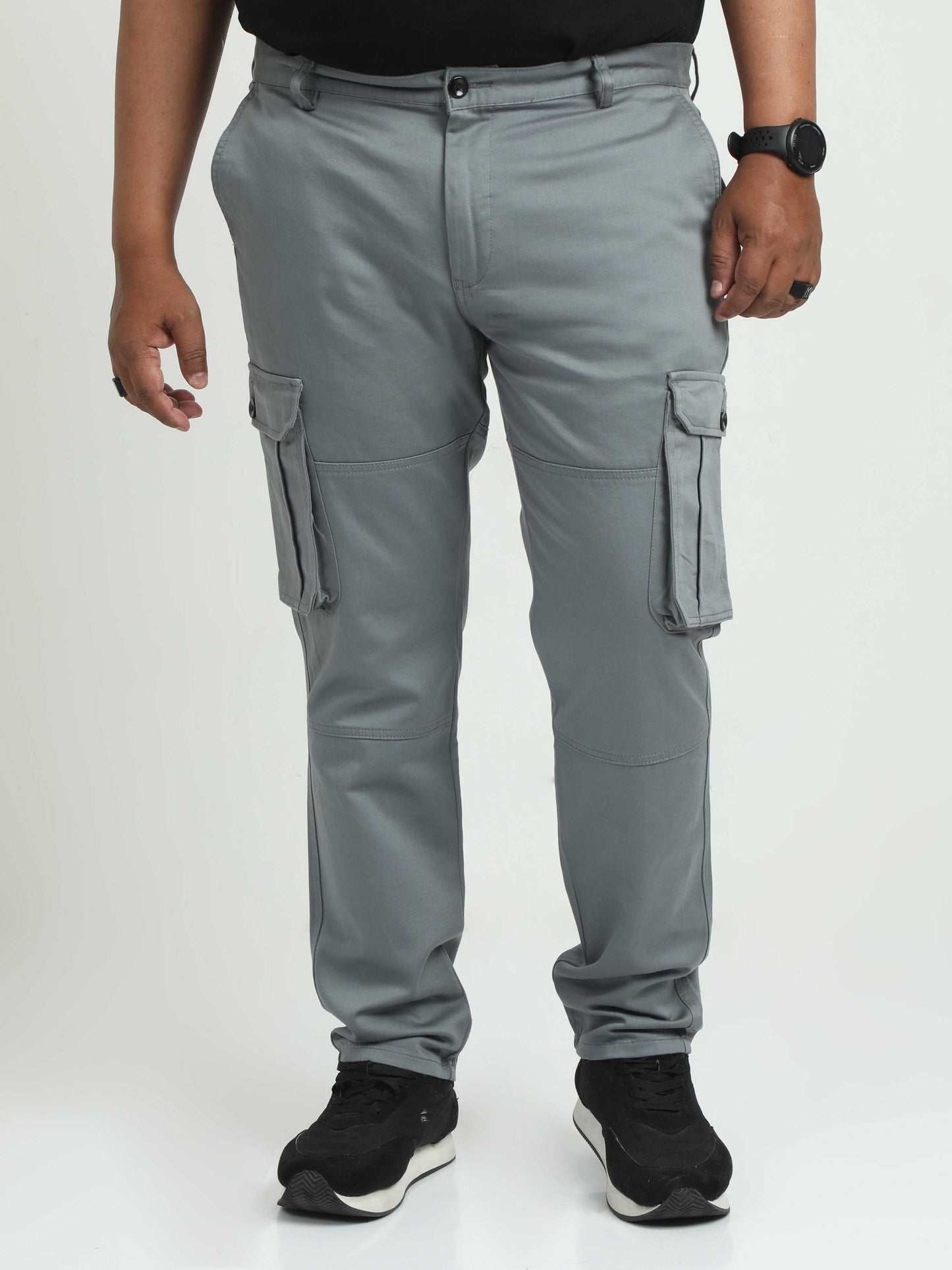 Grey Big Size Cargo Pants for Men