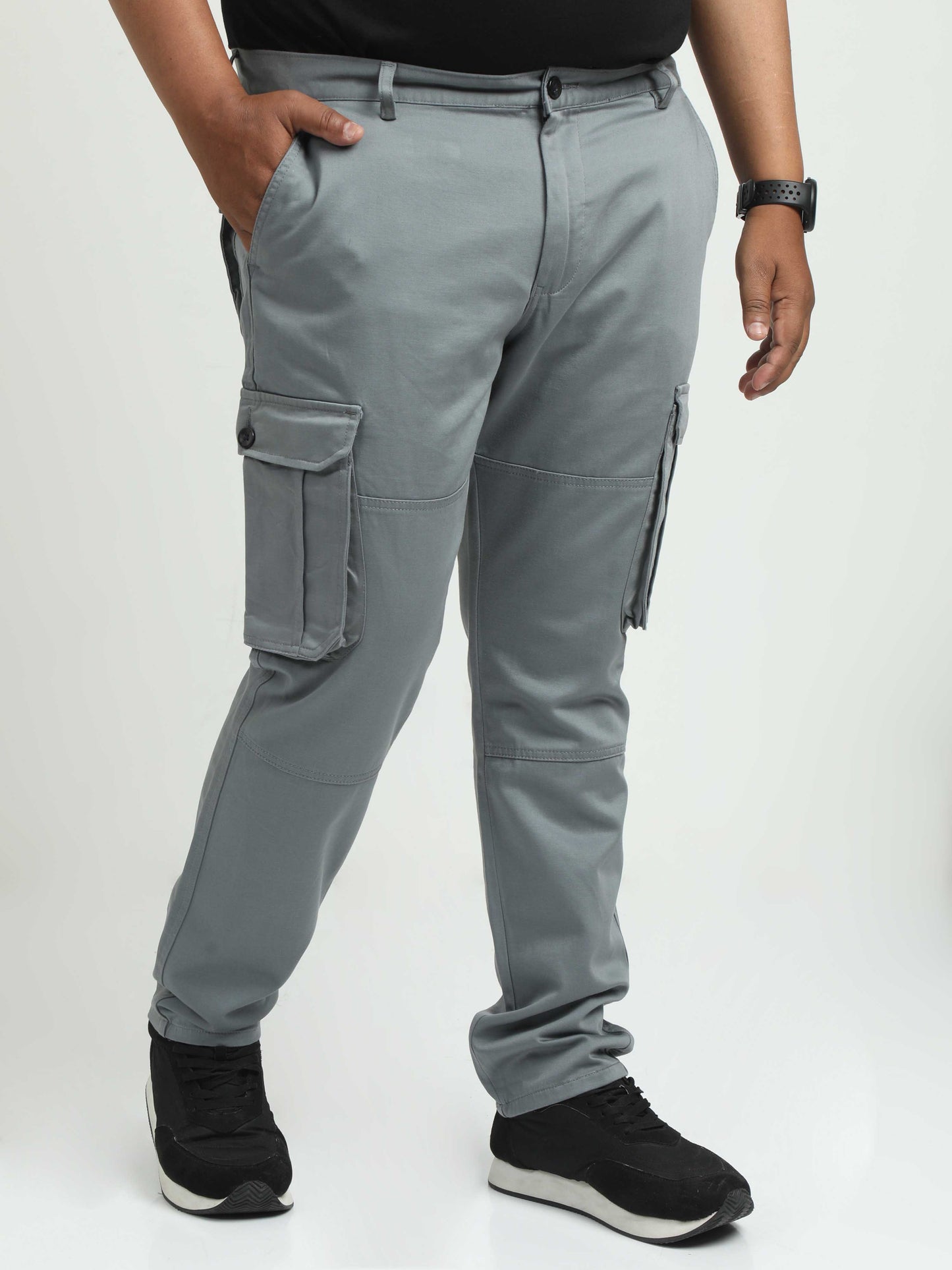 Grey Big Size Cargo Pants for Men