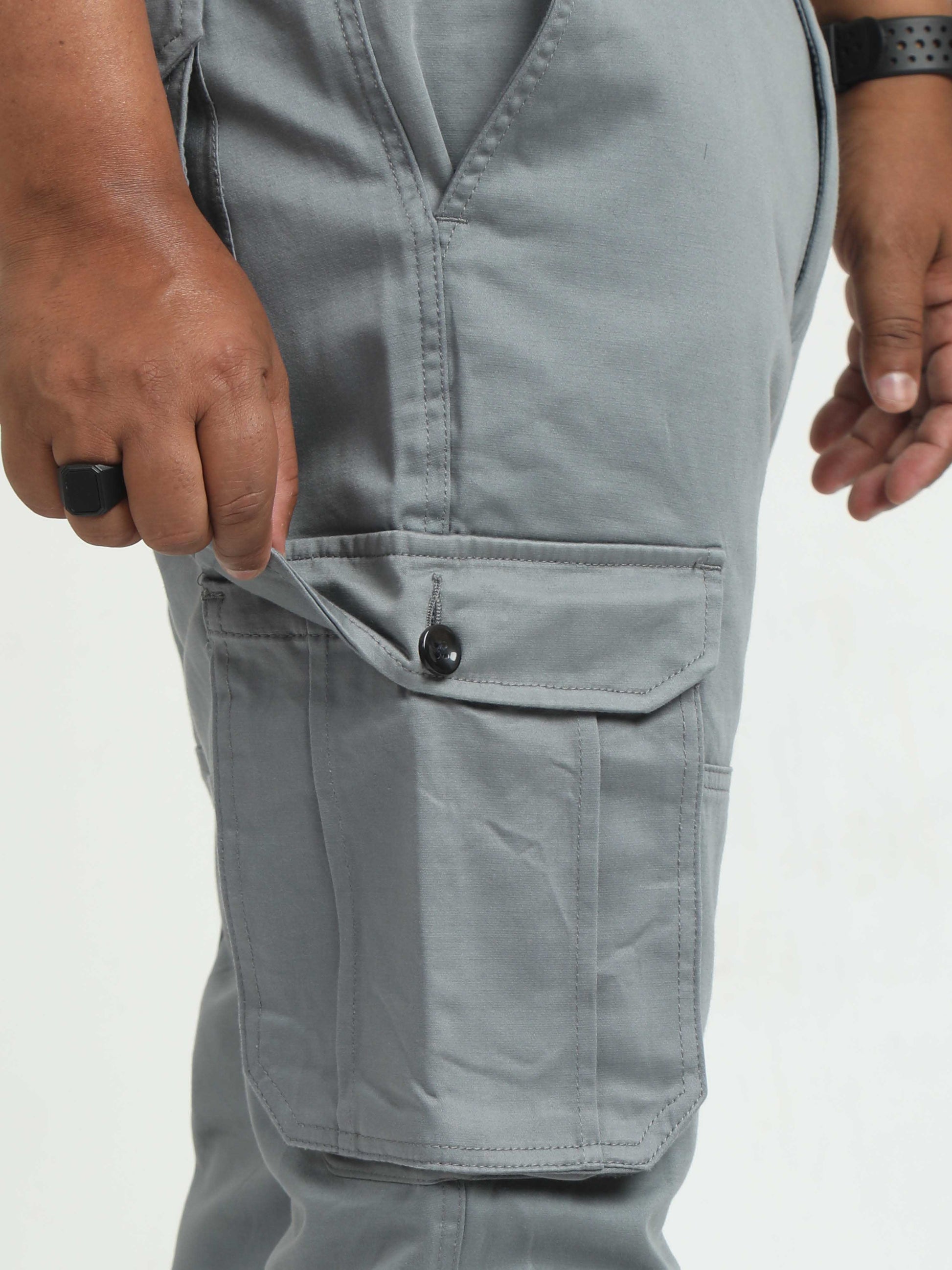 Grey Big Size Cargo Pants for Men