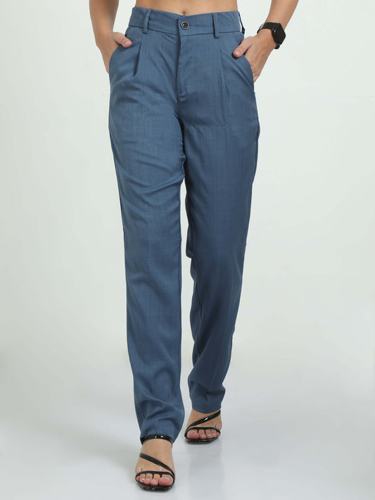 Bon Voyage Women Blue Pleated Pants