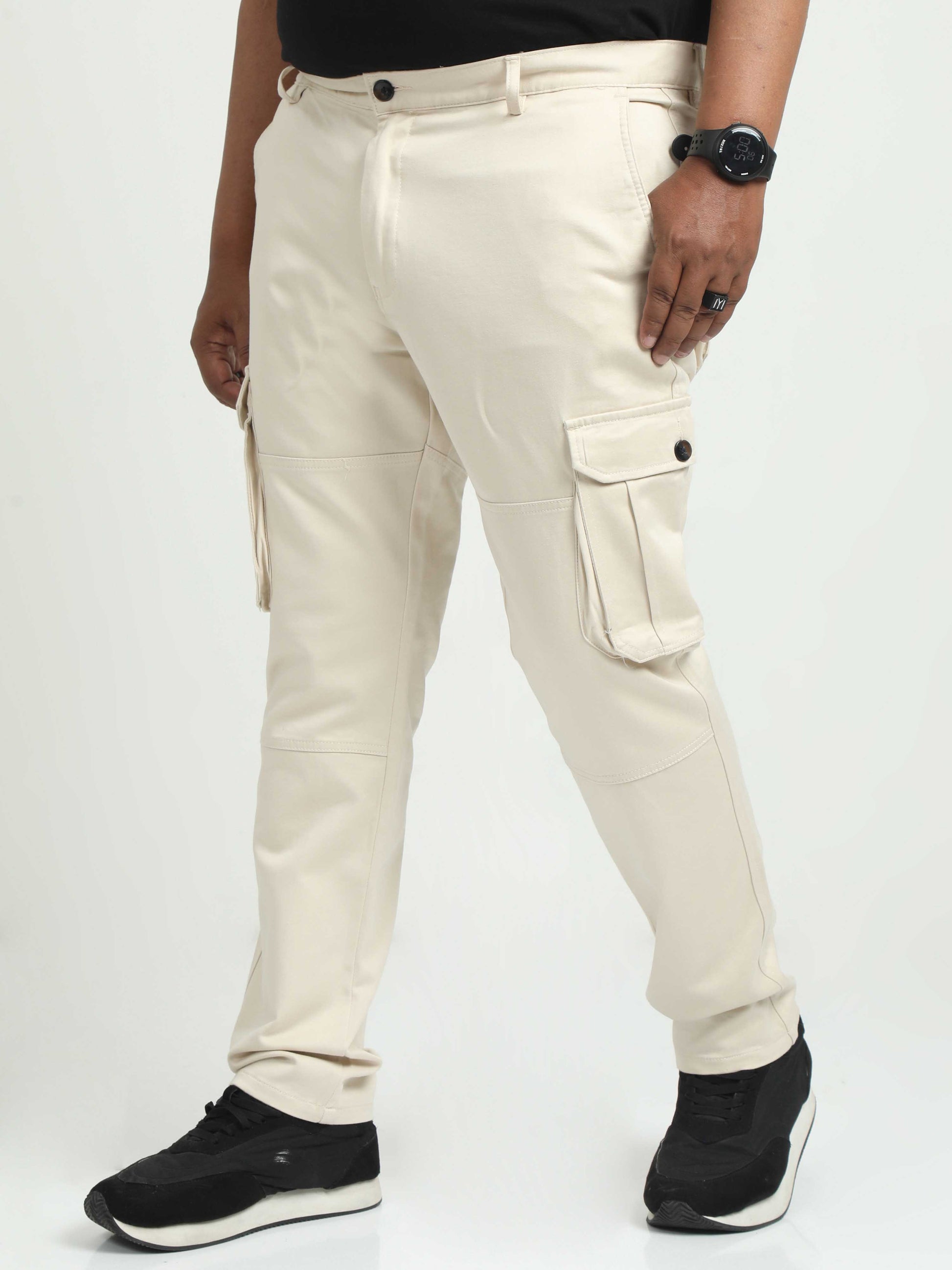 Cream Plus Size Cargo for Men 