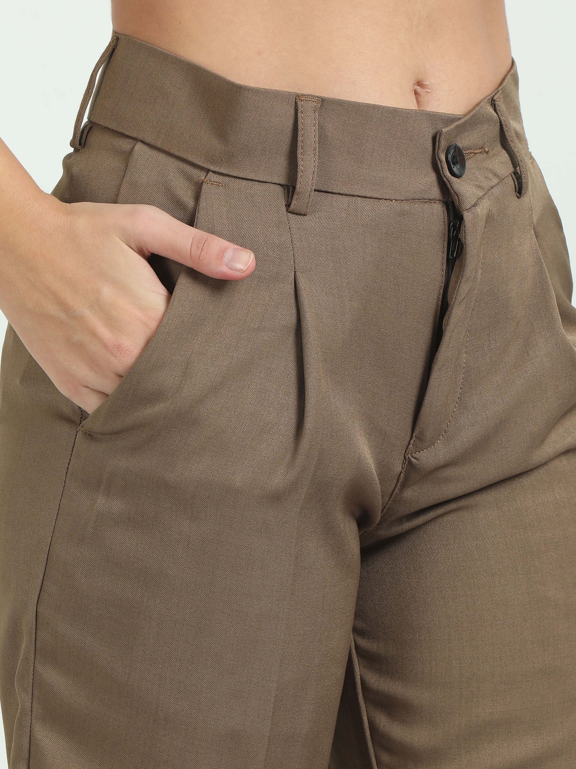 Womens Pleated Khaki Pants 