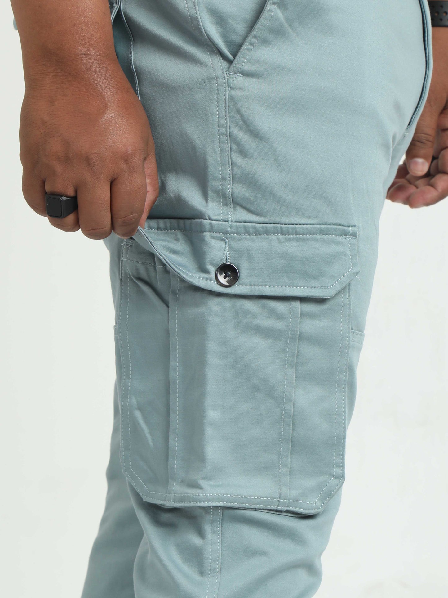 Teal Plus Size Cargo for Men 