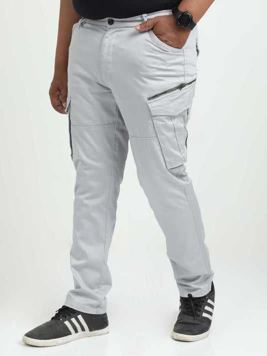 Sky Blue Vintage Plus Size Cargos For Men