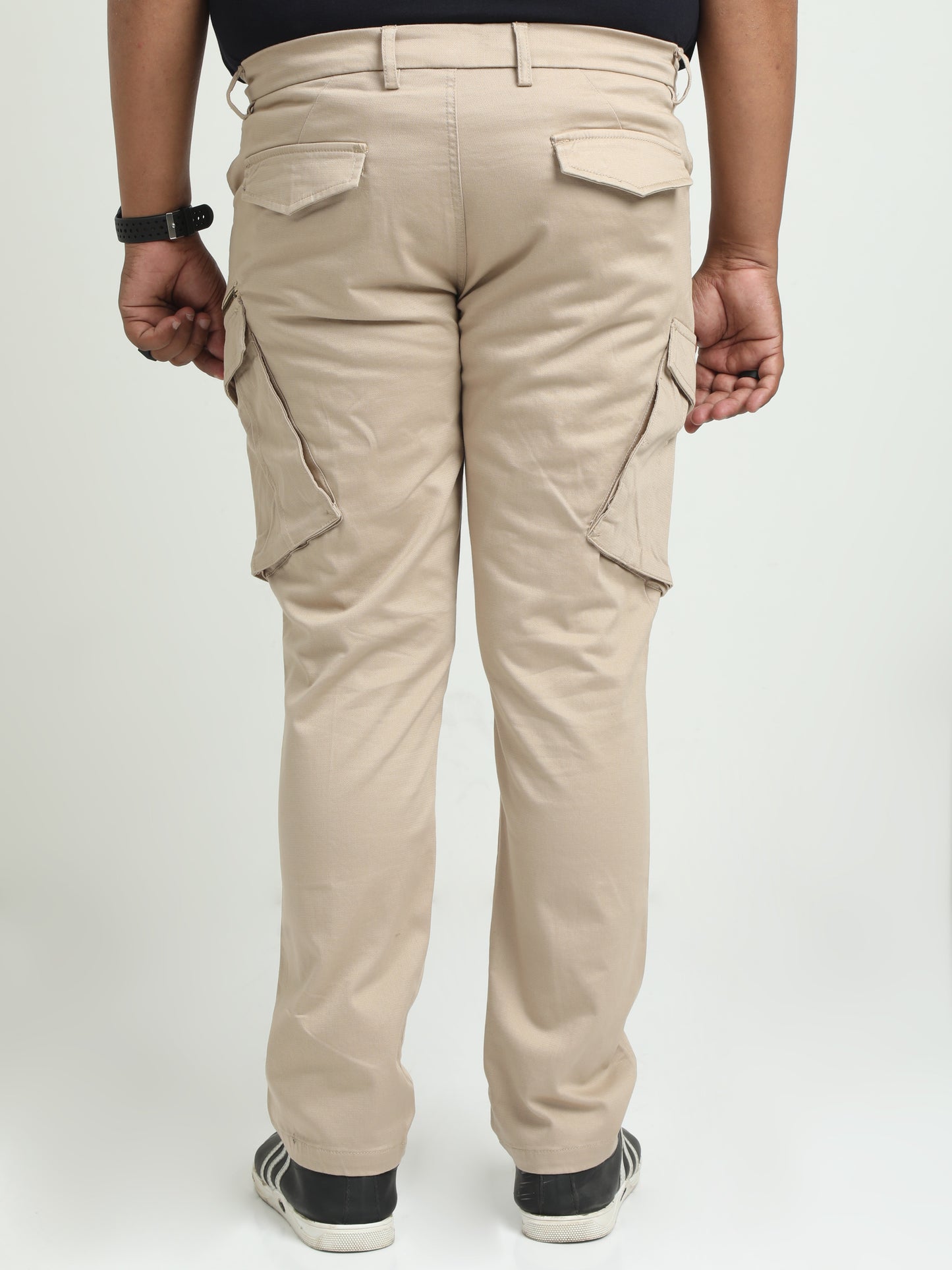 Khaki Vintage Plus Size Cargo Pants For Men