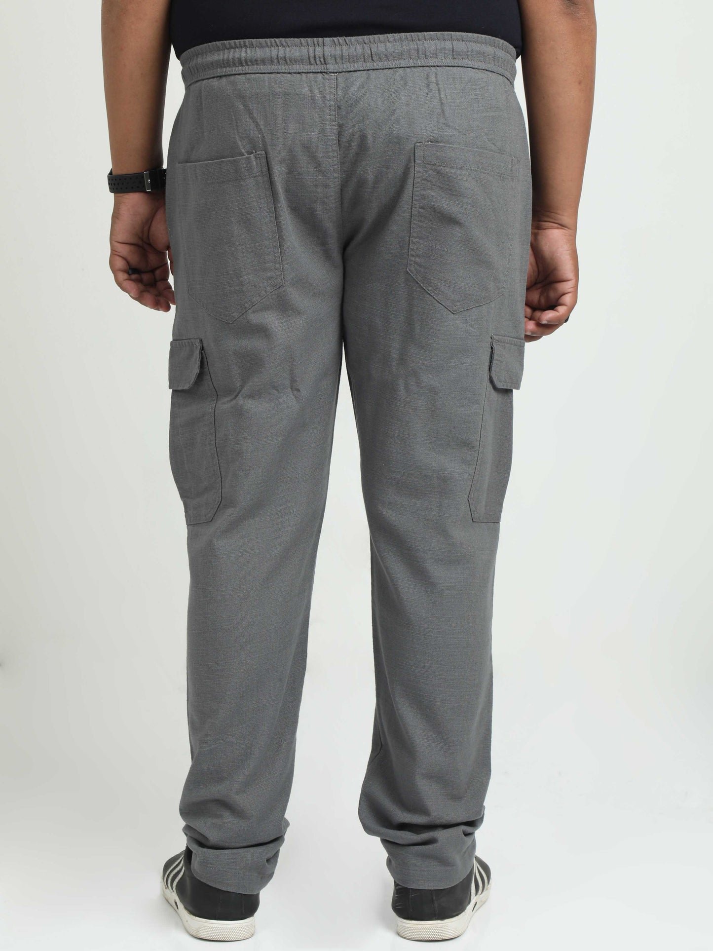 Grey Plus Size Linen Pants For Mens