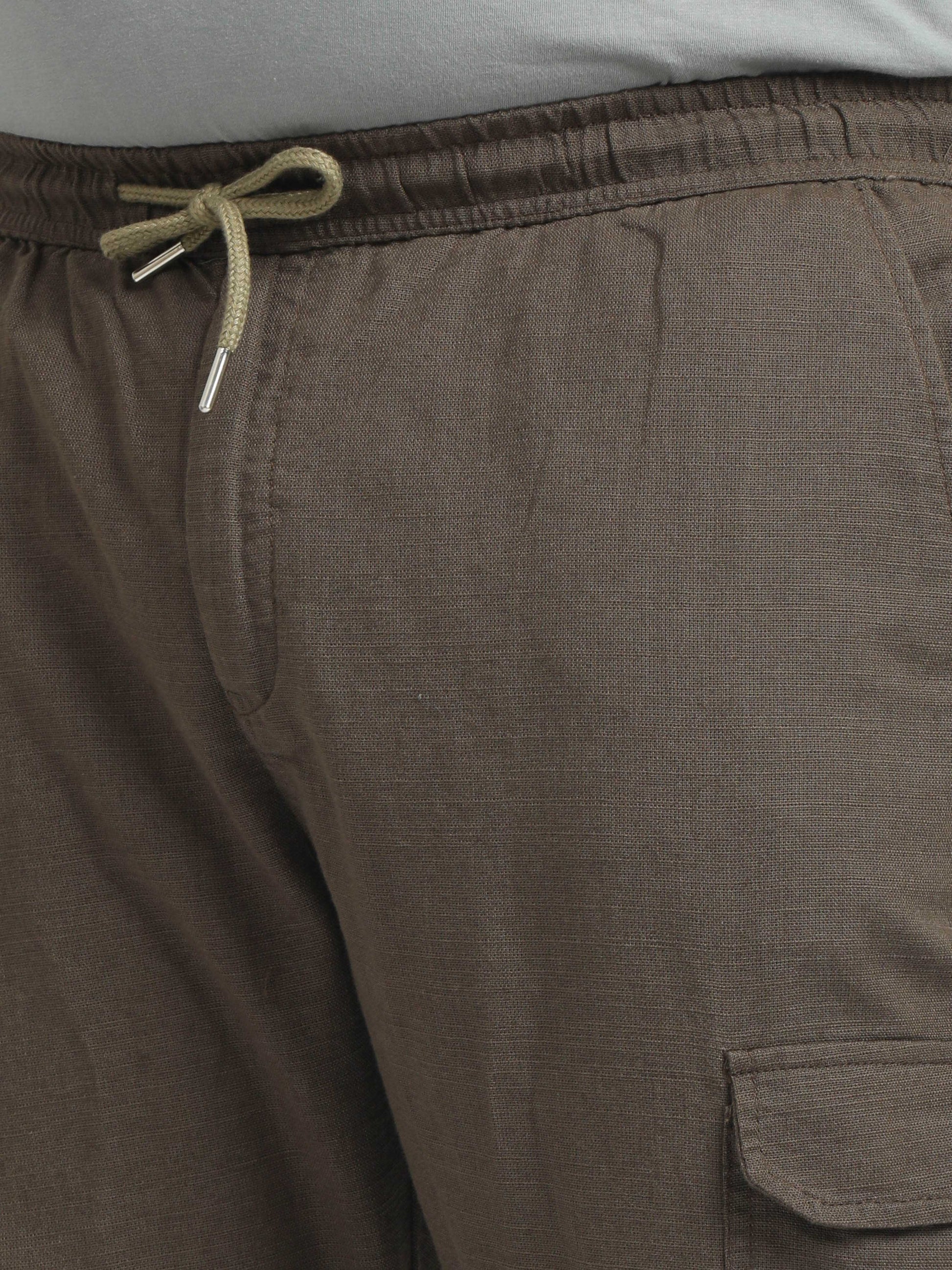 Brown Plus Size Linen Pants For Men