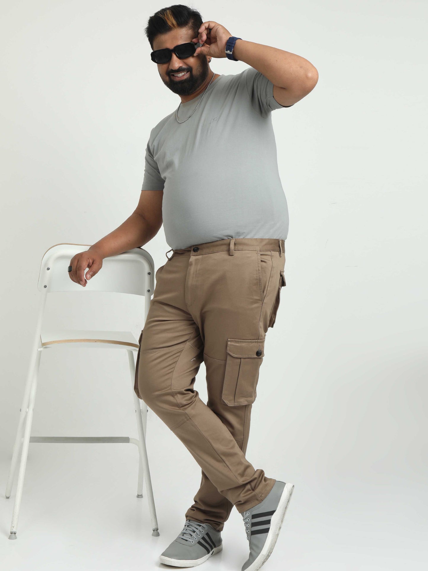 Biscuit Plus Size Cargo Pants For Men