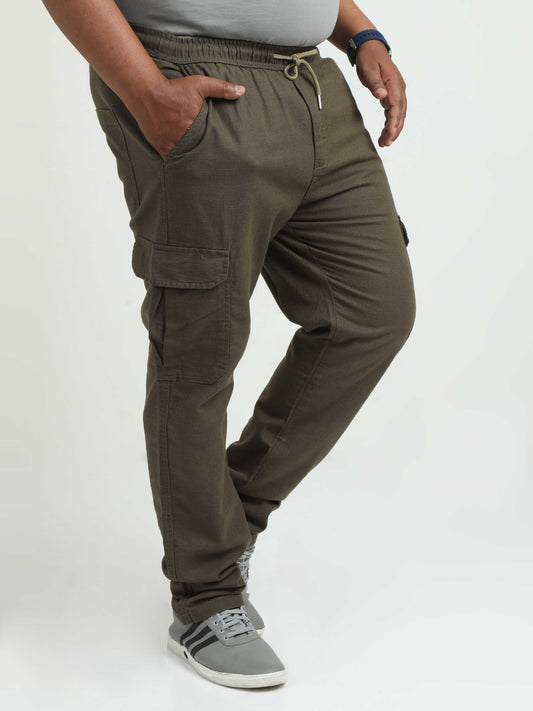 Olive Plus Size Linen Pants For Men