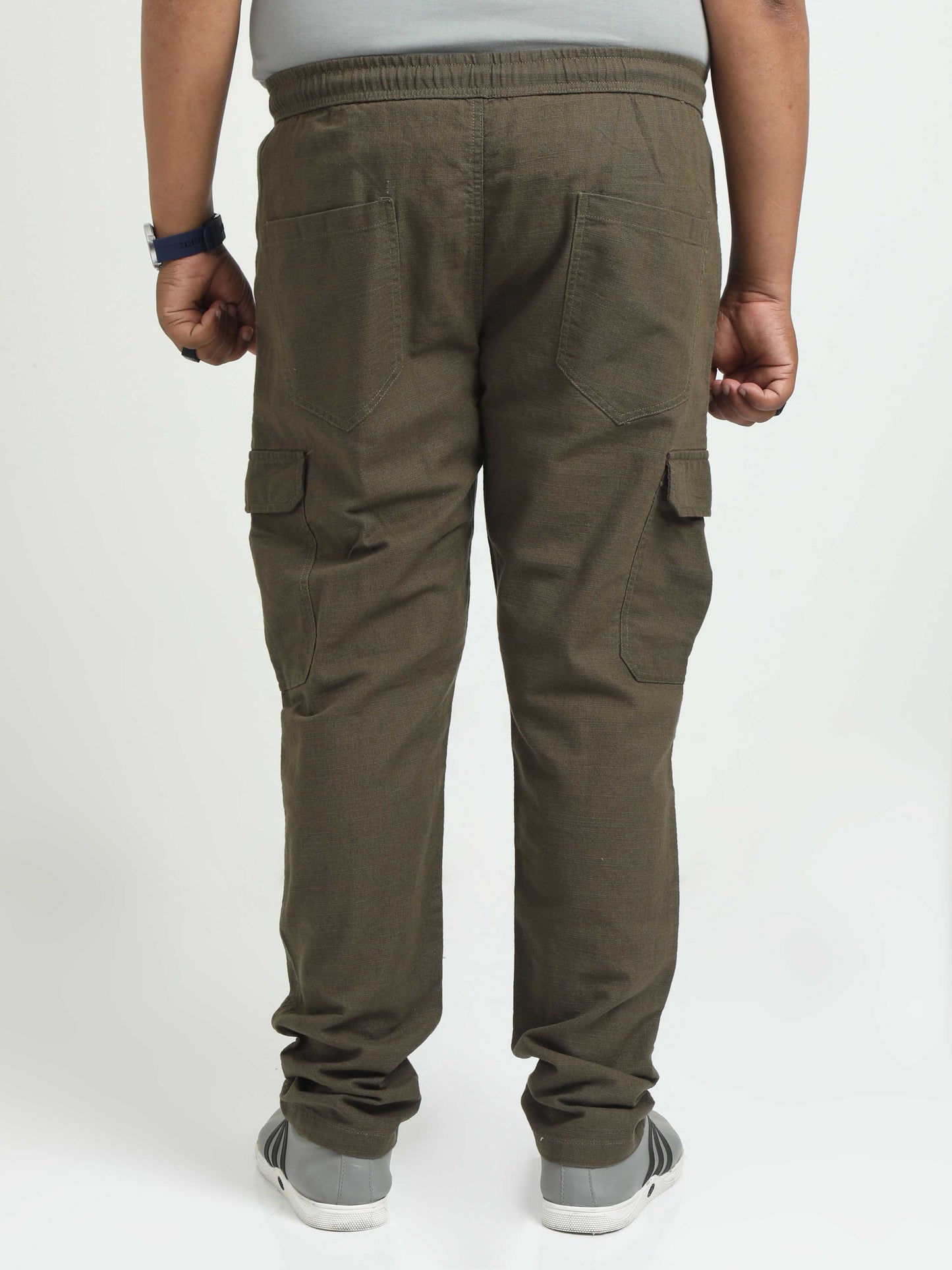 Olive Plus Size Linen Pants For Men