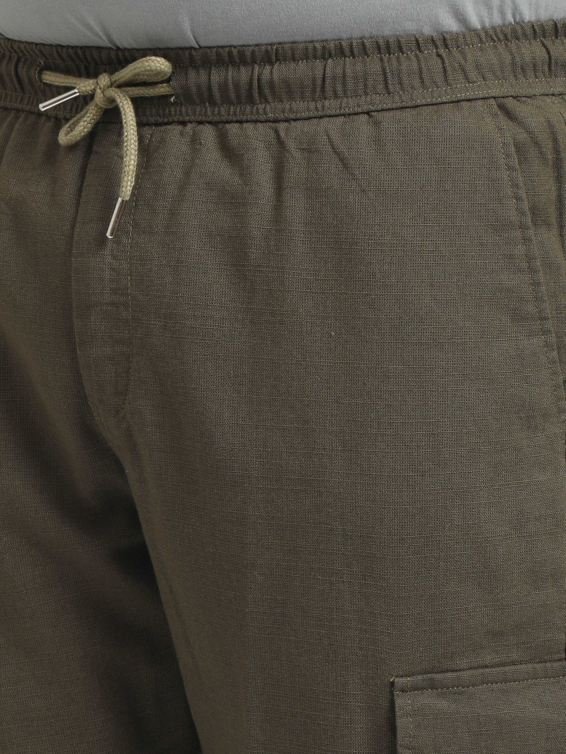 Olive Plus Size Linen Pants For Men