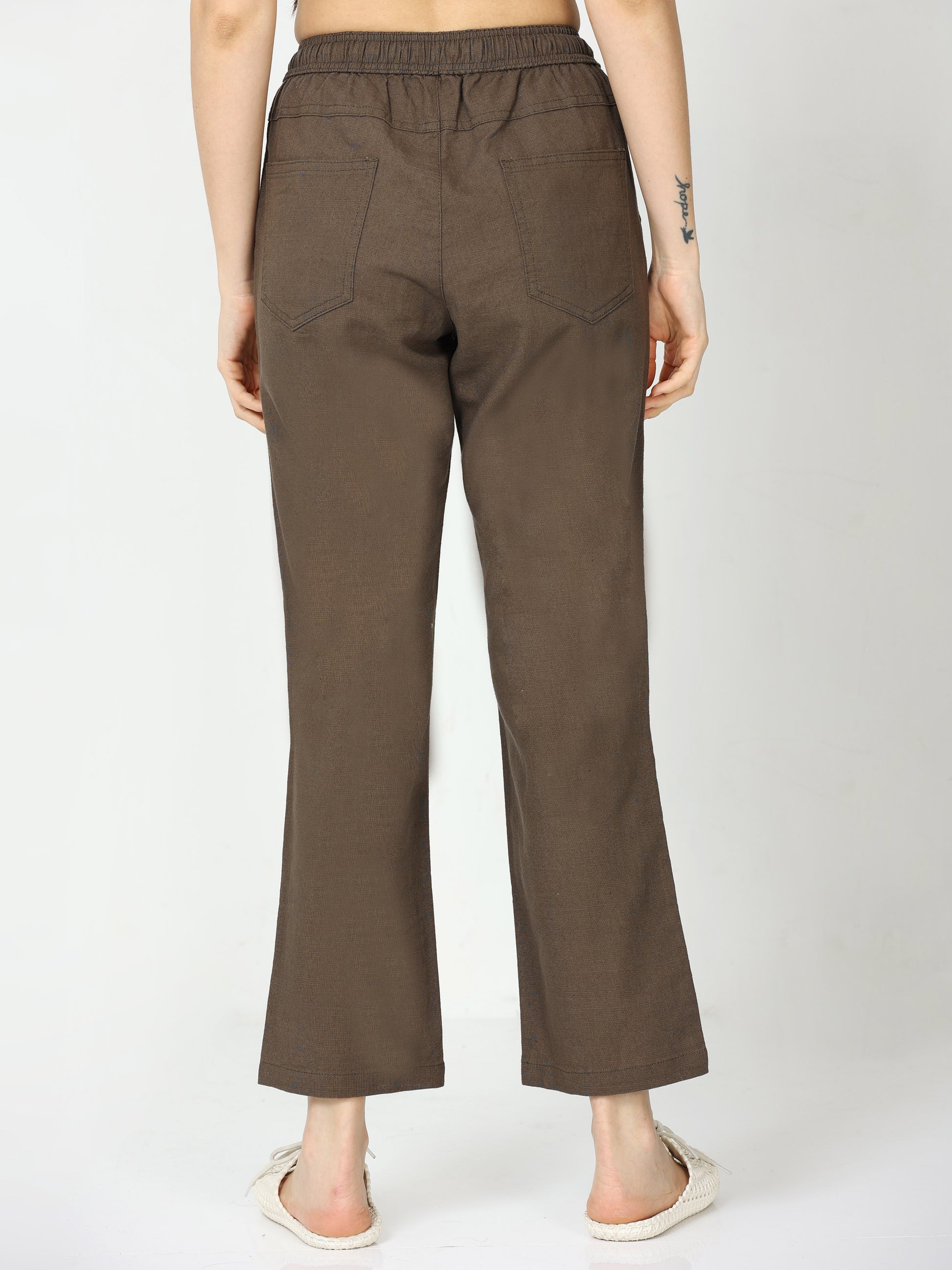 Fern Lazy Linen Trousers For Women