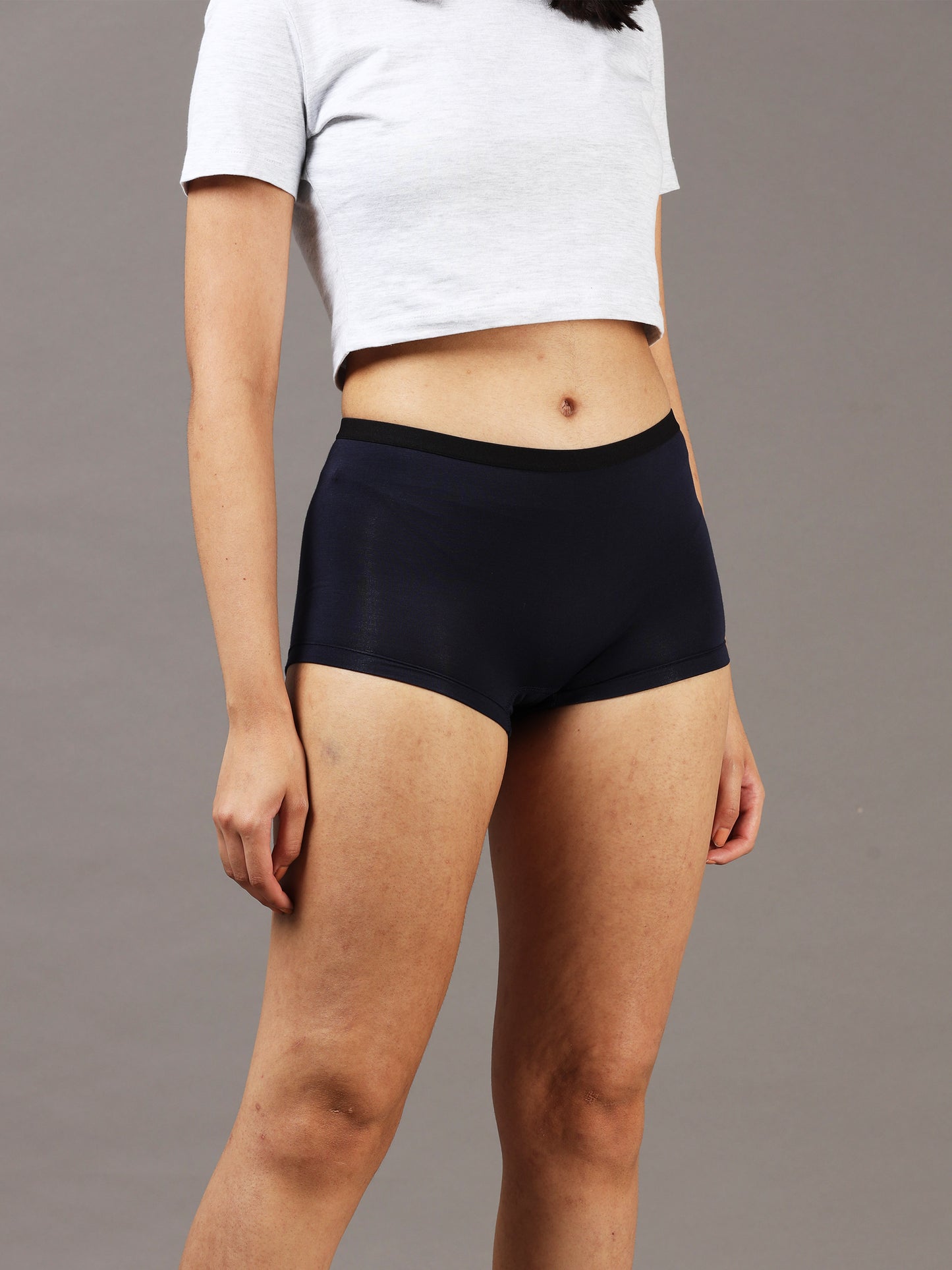 Arctic Black Boy Shorts for Women