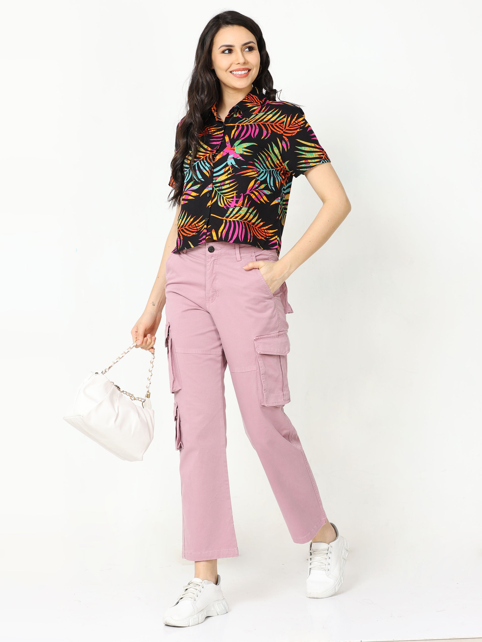 Vintage Lavender Cargo Pants For Women