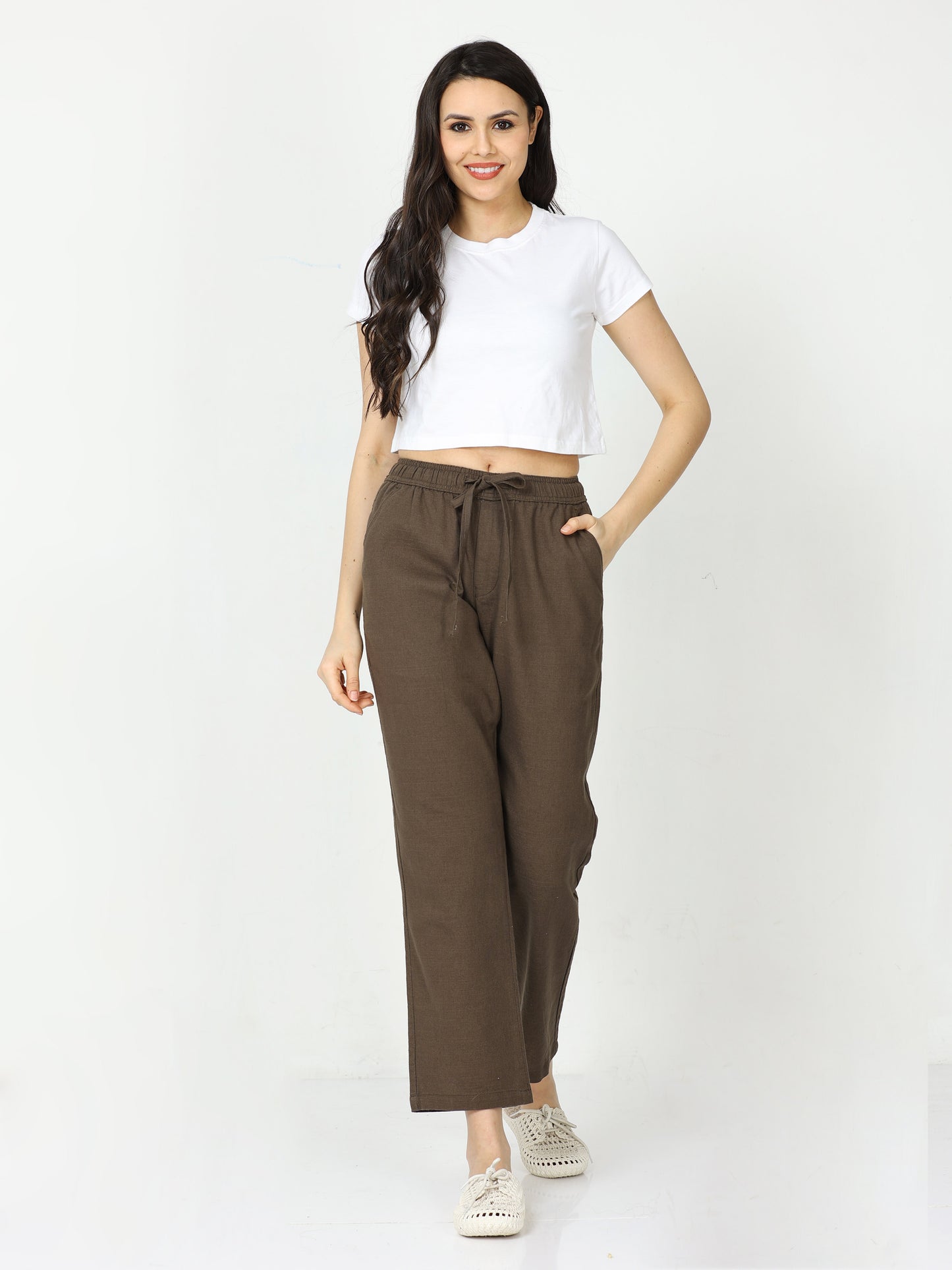 Fern Lazy Linen Trousers For Women