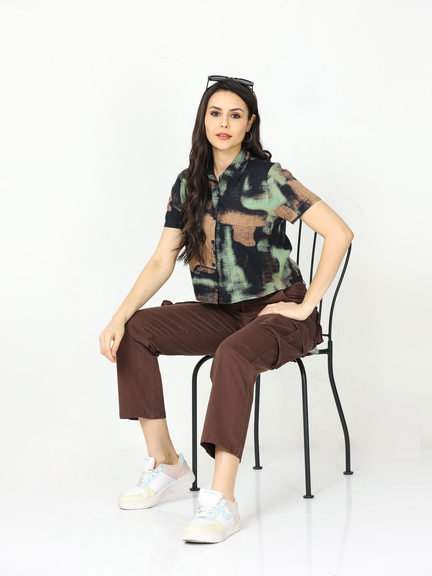 Vintage Brown Cargo Trousers For Women