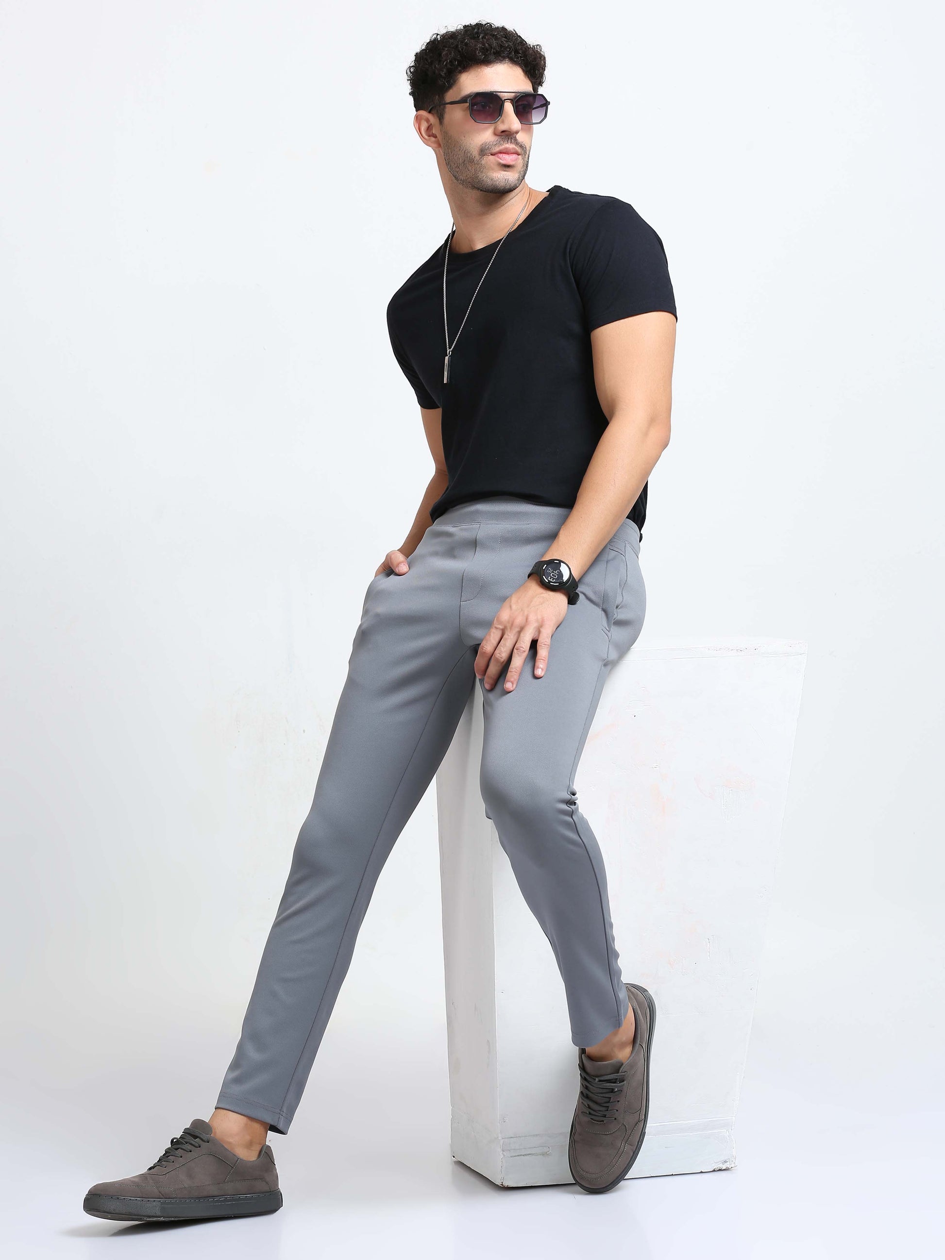 Smoke Stretchy Jogger Pants For Men