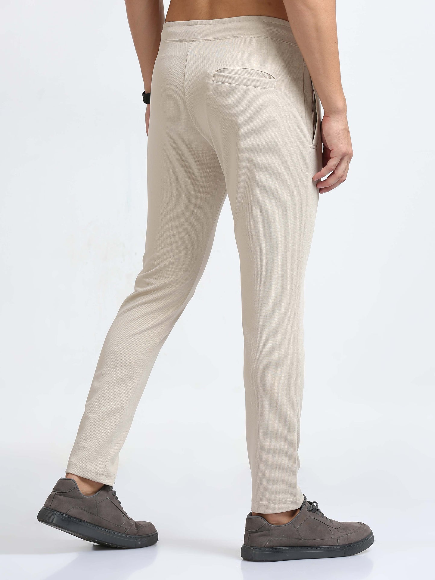 Beige Power Stretch Joggers For Men