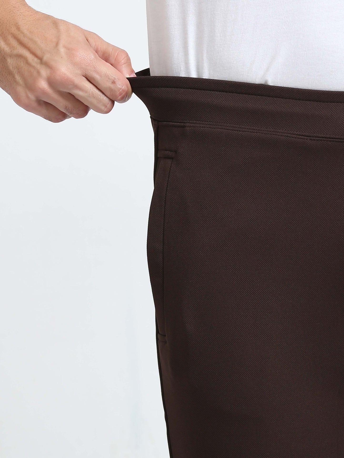 Brown Power Stretchy Jogger Pants For Men