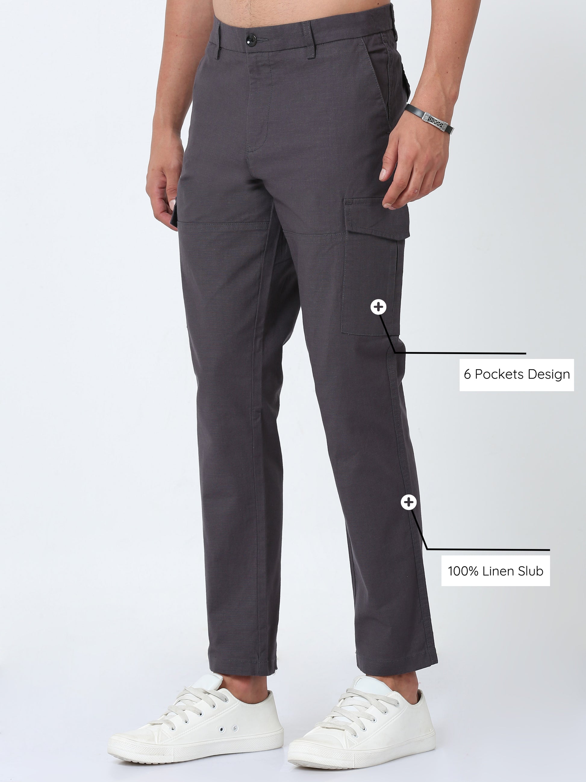 Lazy Grey Cargo Pants Mens 