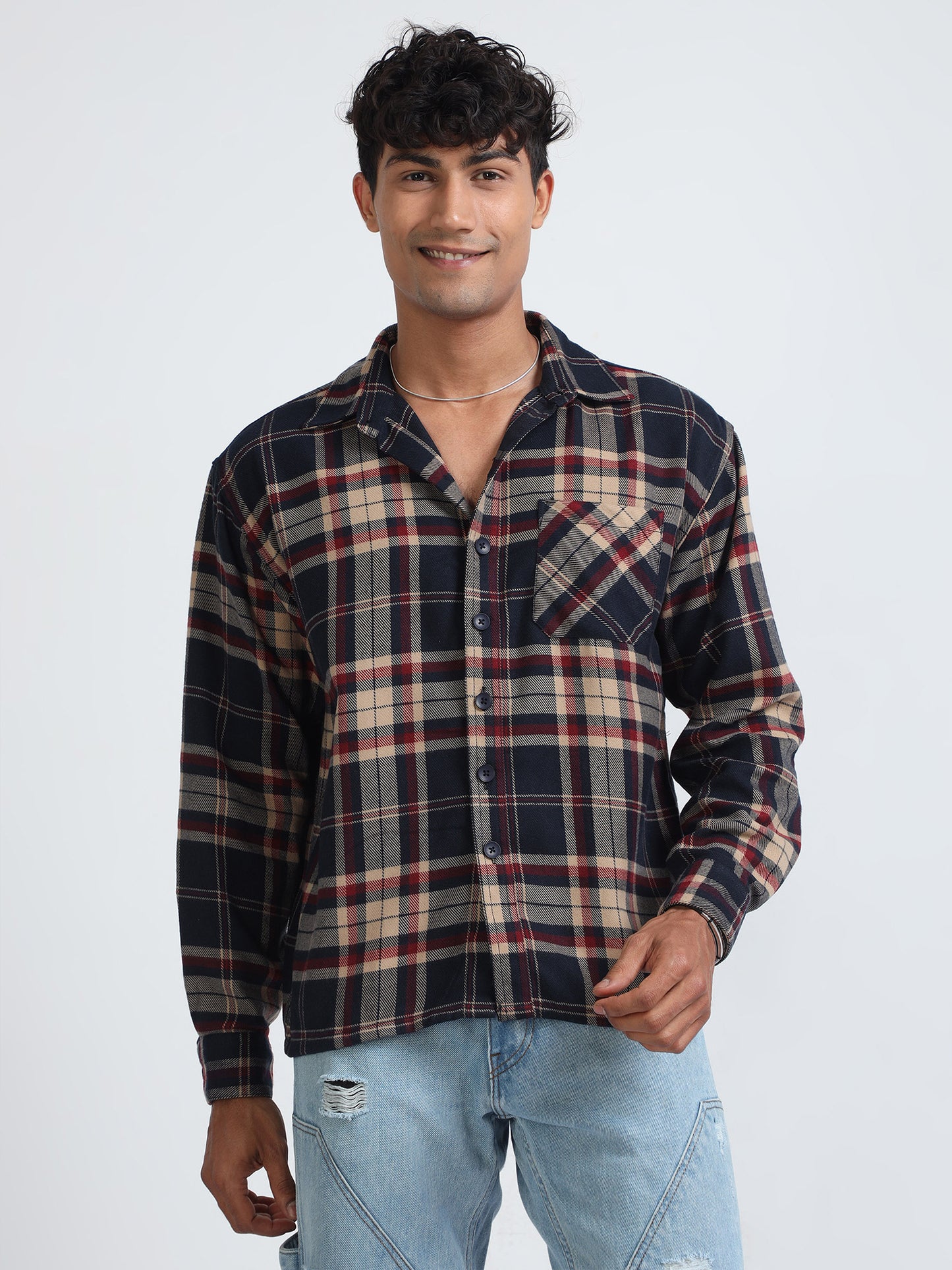 Navy Casual Shirt For Mens