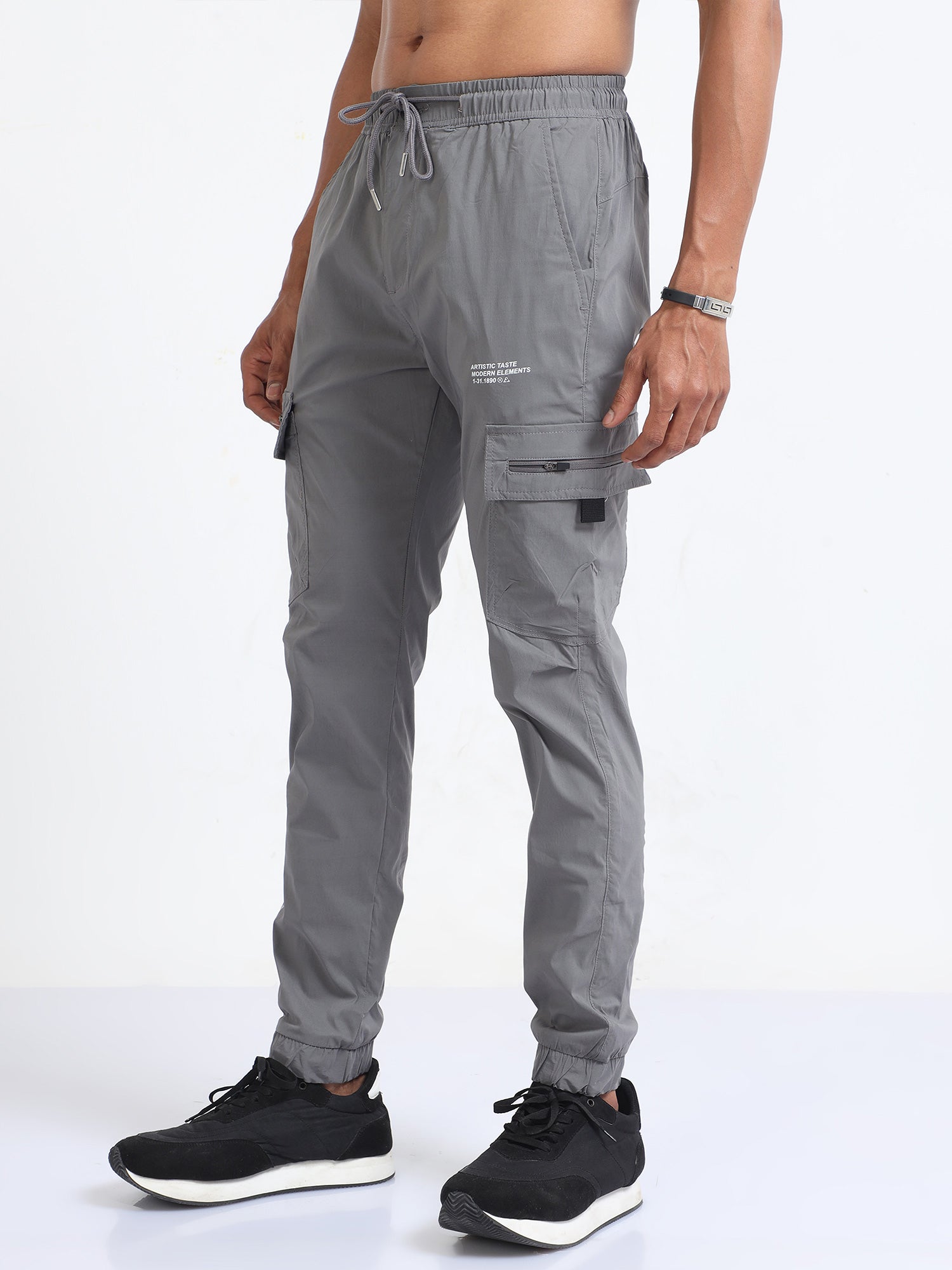 Grey Ultralite Flexi Joggers For Men