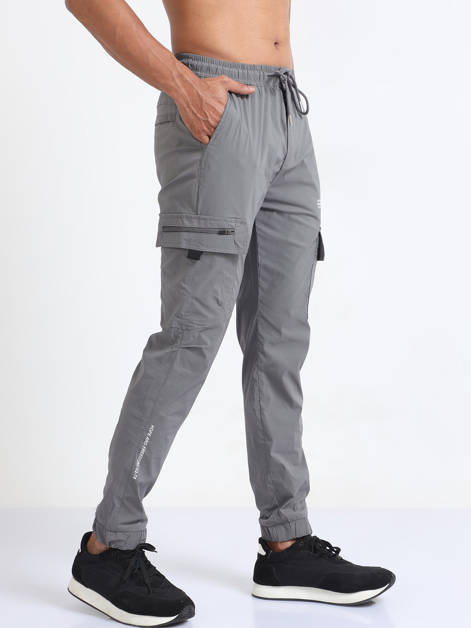 Grey Ultralite Flexi Joggers For Men