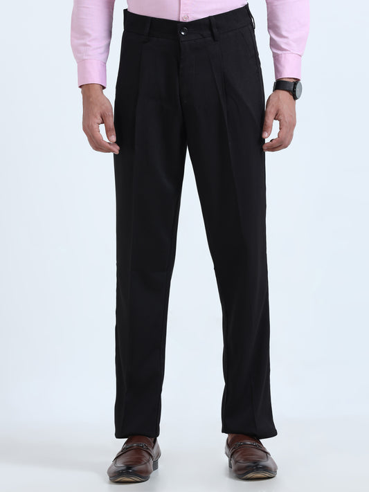 Black Bon Voyage Pleat Pant For Men