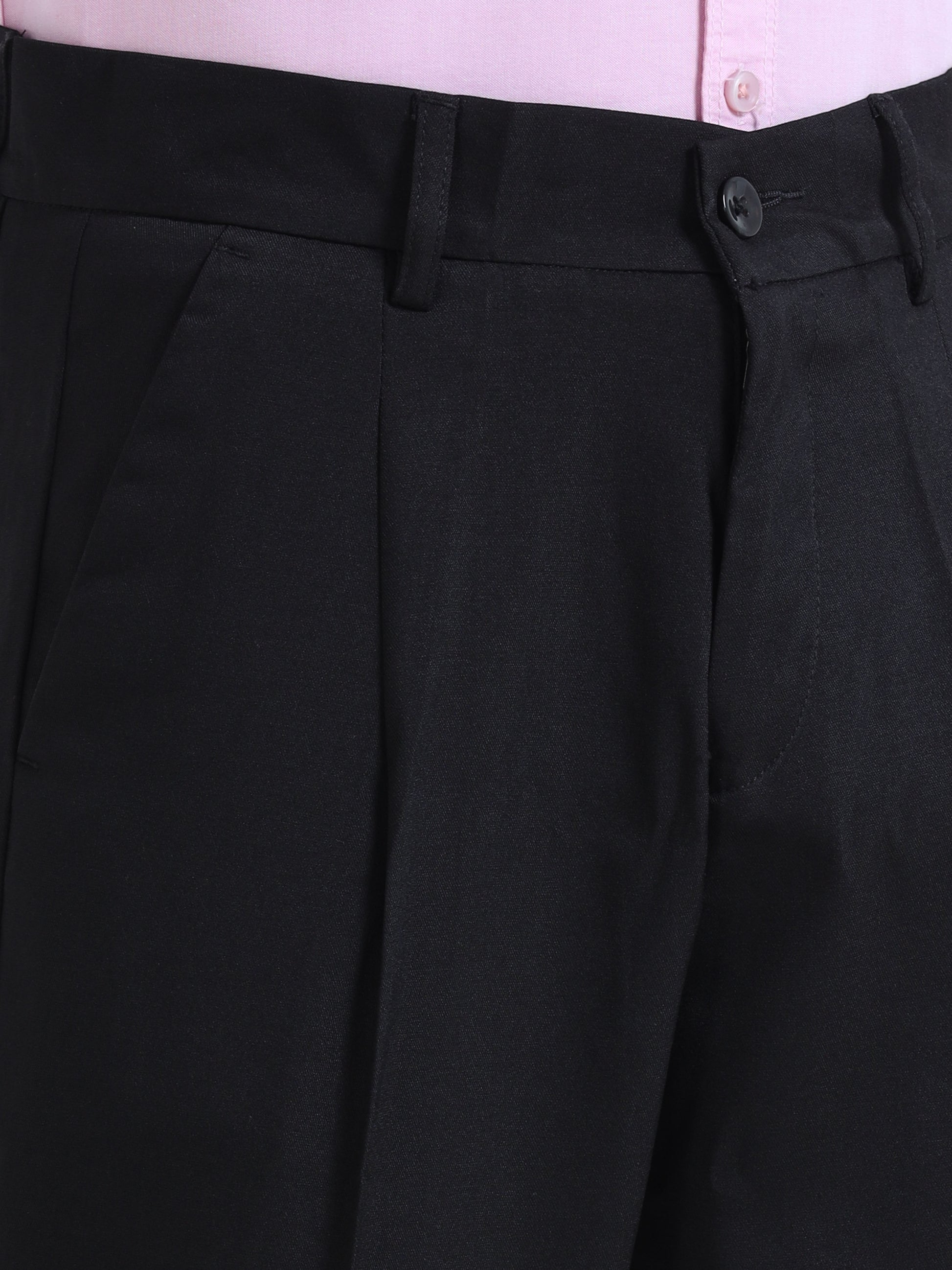 Black Bon Voyage Pleat Pant For Men