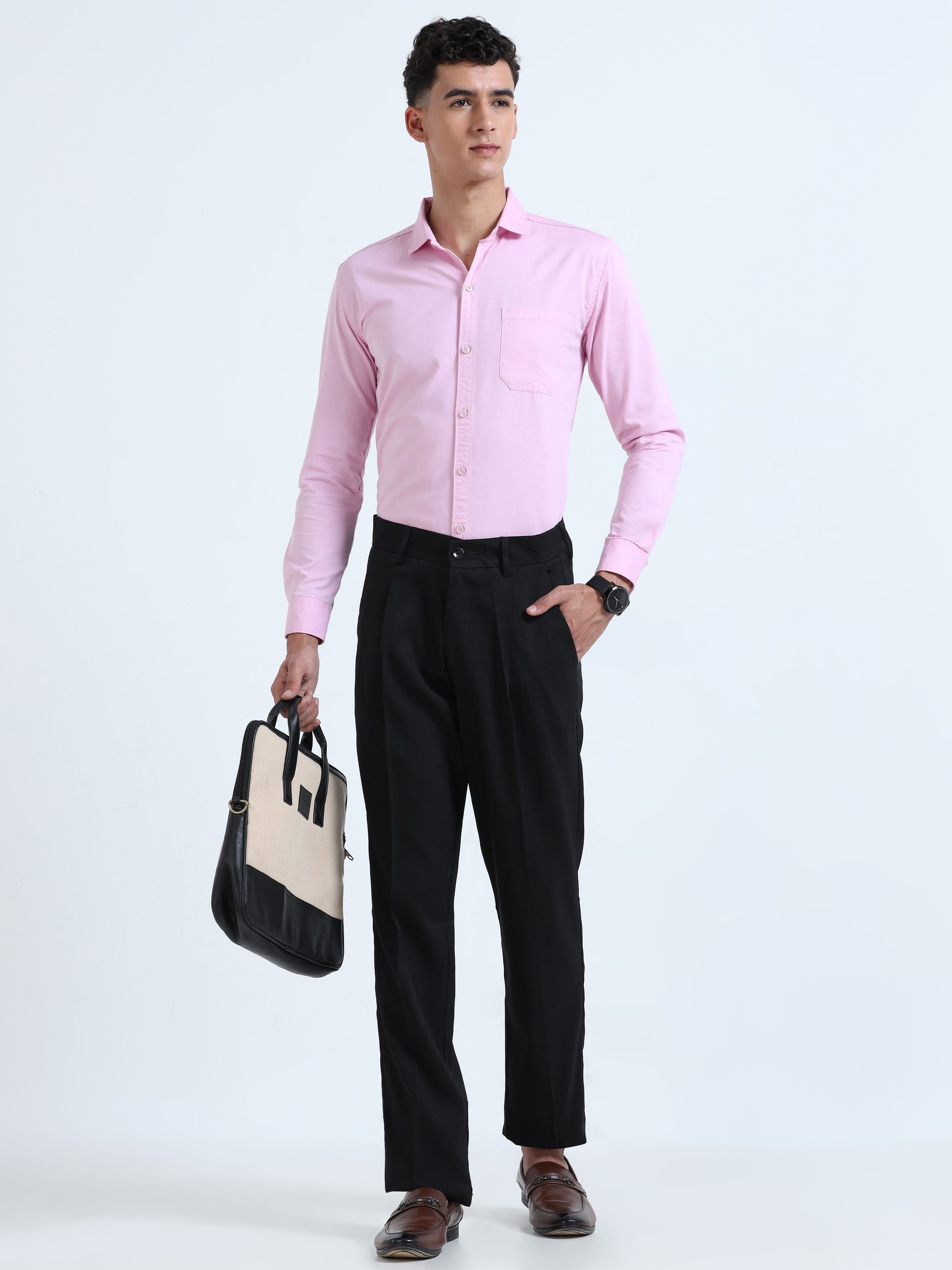 Black Bon Voyage Pleat Pant For Men