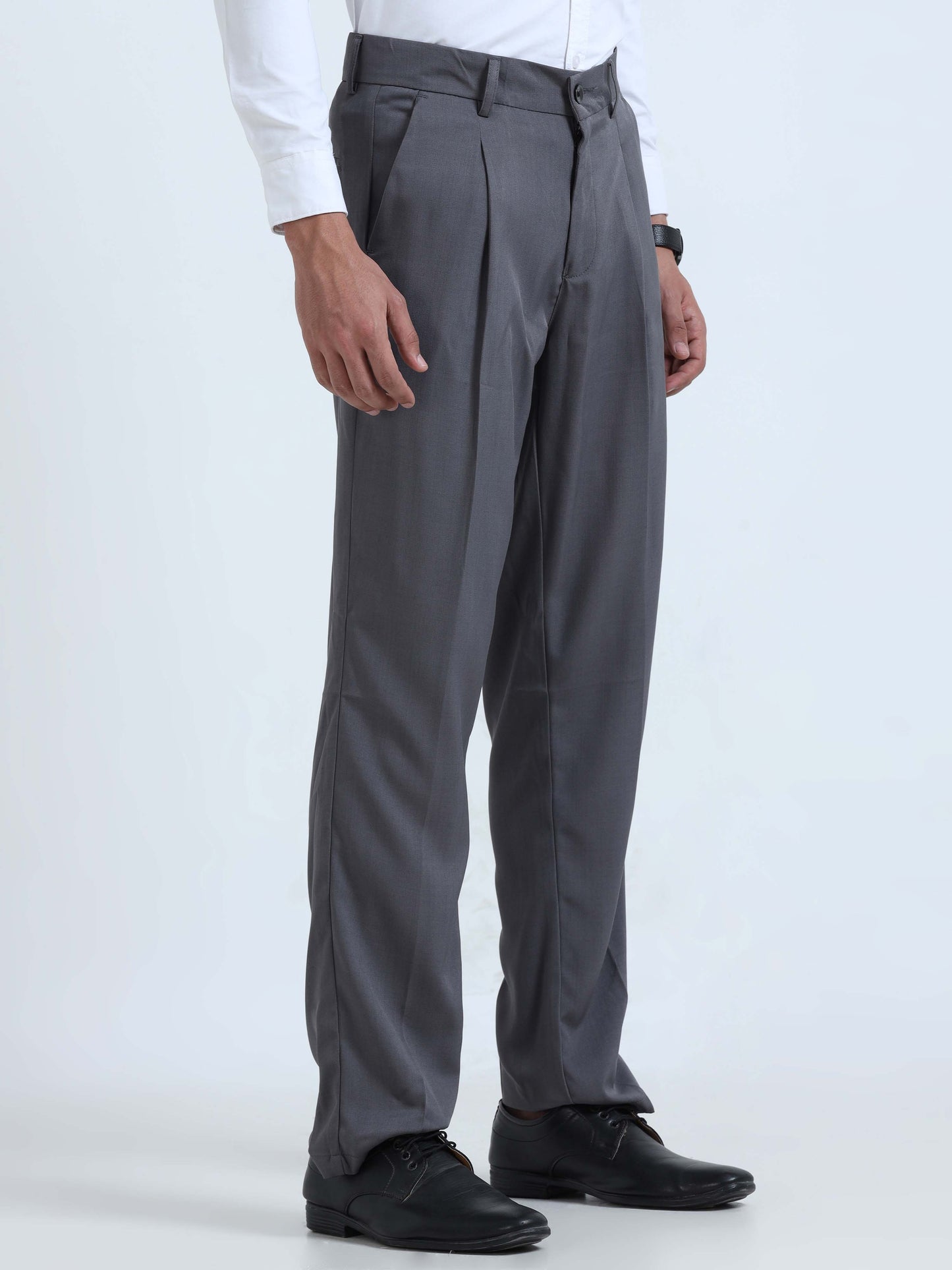 Dark Grey Bon Voyage Pleated Pants For Men