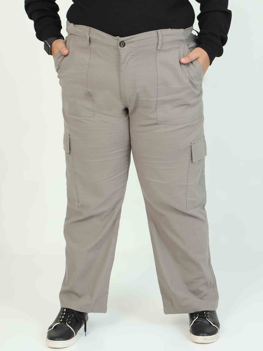 Khaki Curve Plus Size Cargo Pants For Women