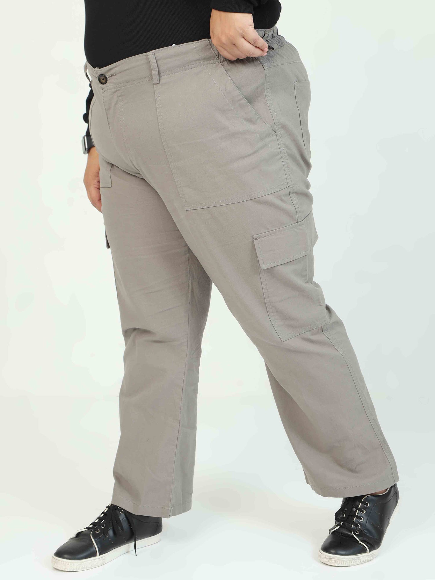 Khakhi Women's Plus Size Cargo Pants